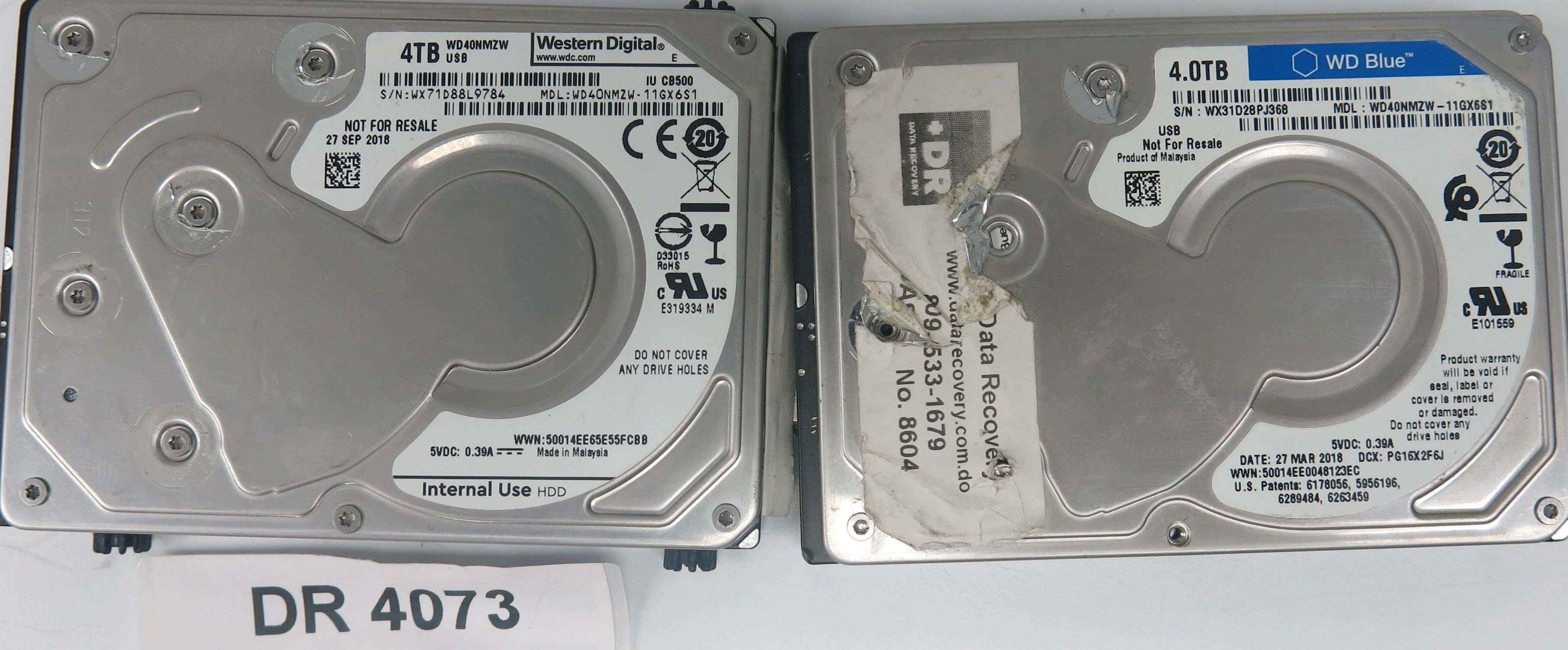 WD40NM2W-11GX6S1, Serial Number: WX71D88L9784, 4TB 3.5, PCB 2060-800041-003 REV P1