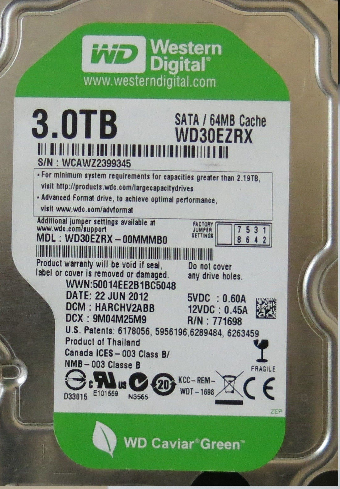 WD5000AAKX-75U6AA0 2060-771640-003 REV A PCB