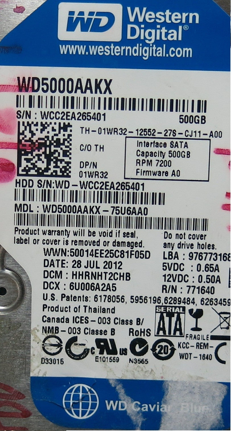 WD5000AAKX-75U6AA0,2060-771640-003 REV A PCB