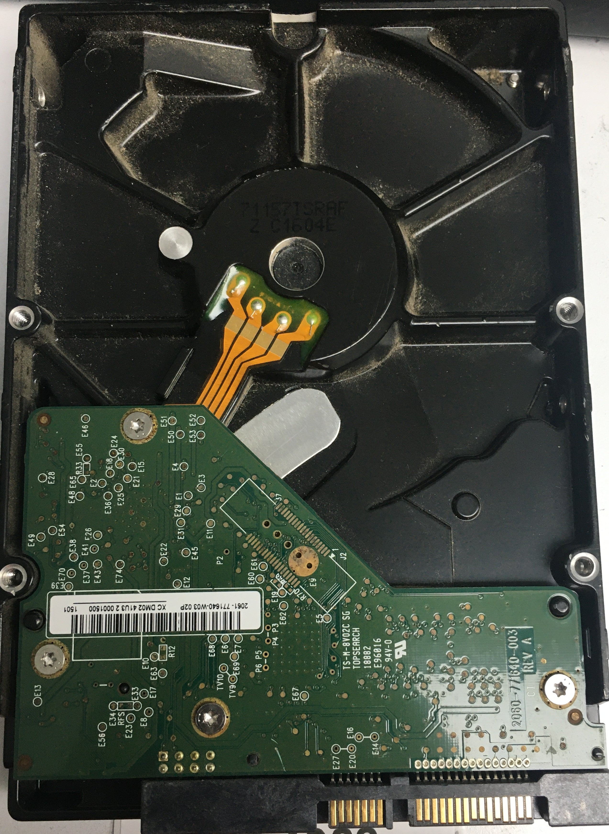 WD5000AVDS-63U7B1, DCM HGRNNT2CHN, 500GB 3.5, PCB 2060-771640-003 REV A