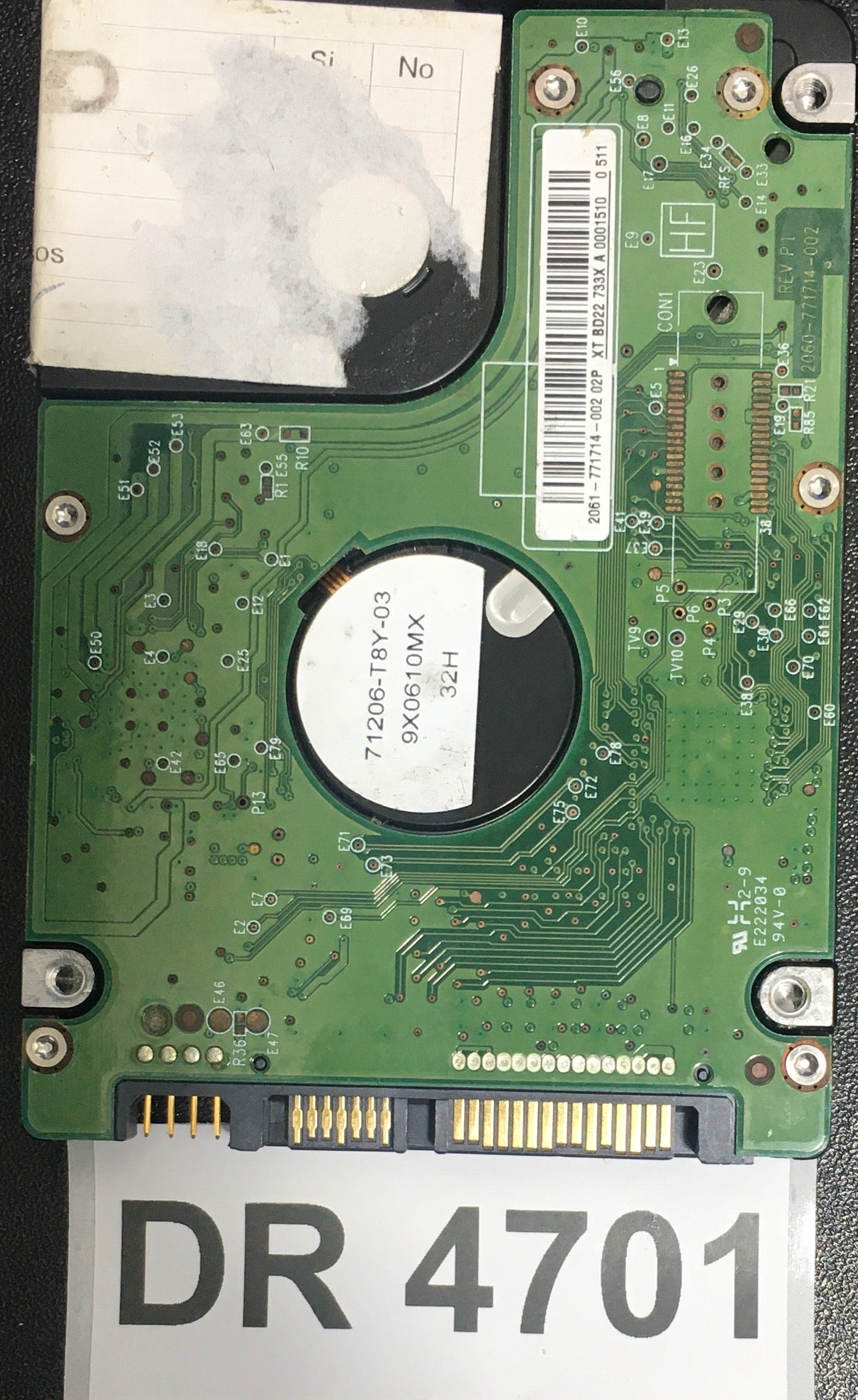 WD5000BEKT,  Serial: WX61A6031726,  500GB 2.5,  PCB:2060-771714-002- REV P1,