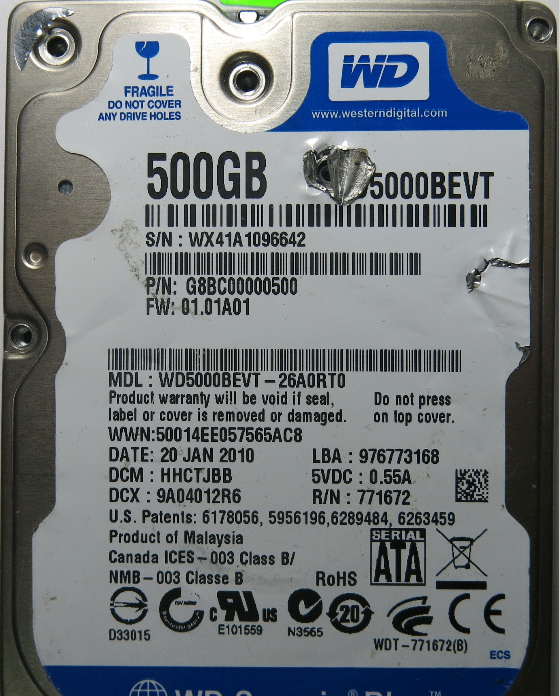 WD5000BEVT-26A0RT0 2060-771672-004 REV A PCB