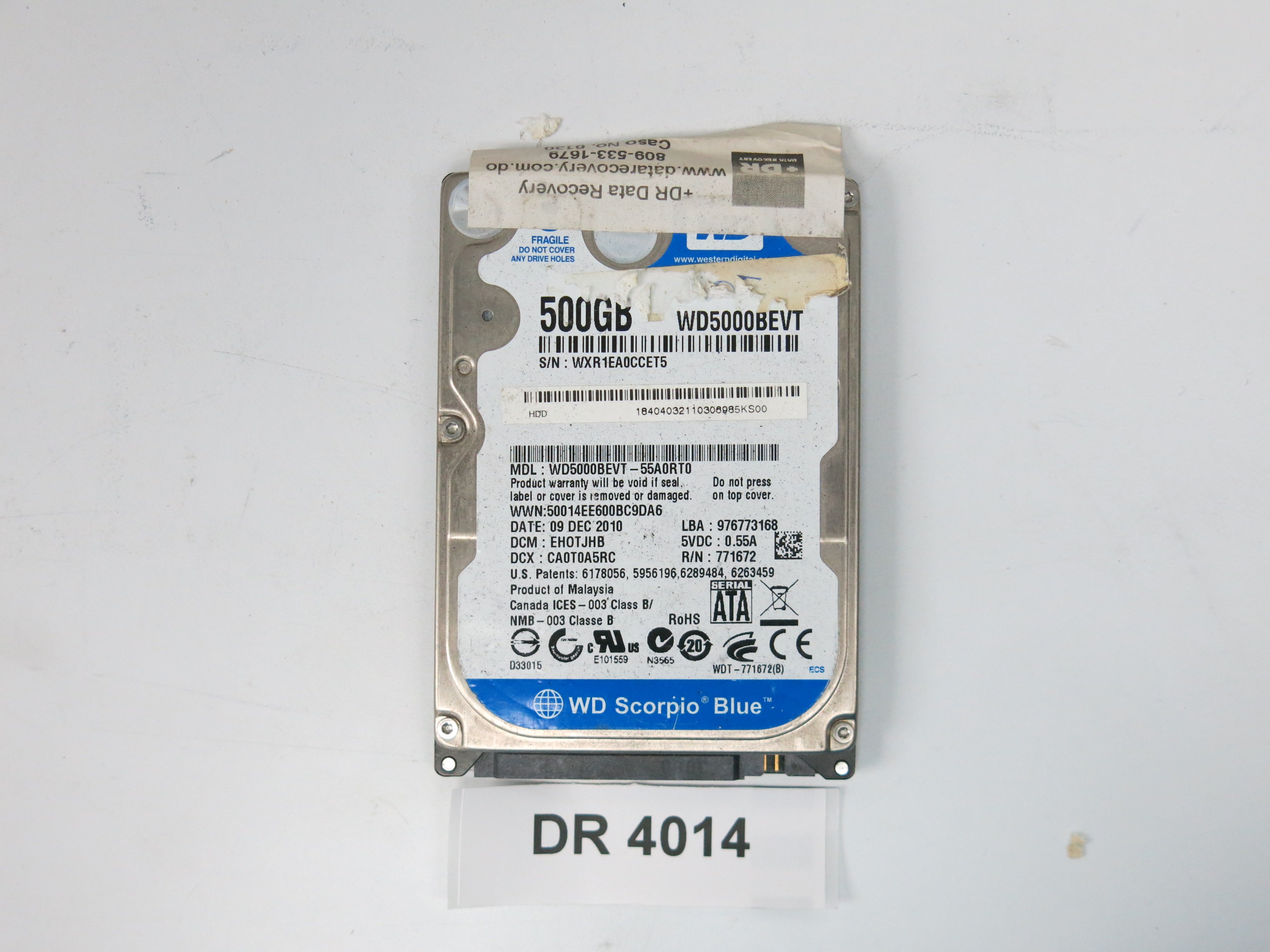 WD5000BEVT-55A0RT0, DCM: EH0TJHB, 500GB 3.5