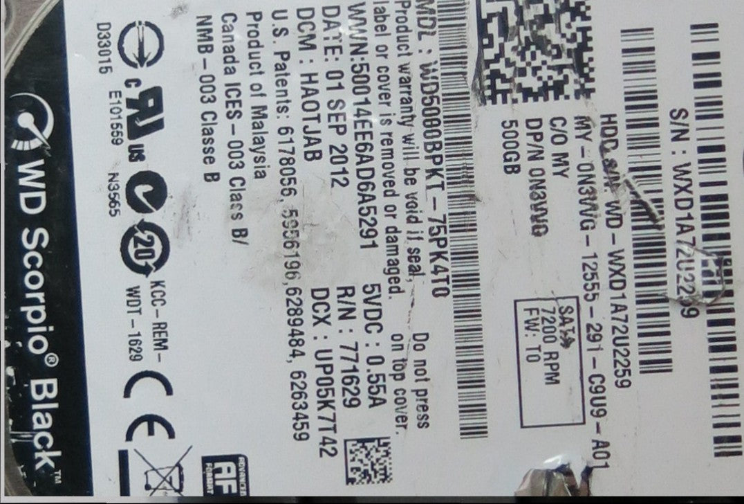 WD5000BPKT-75PK4T0 2060-771960-000 REV A  PCB