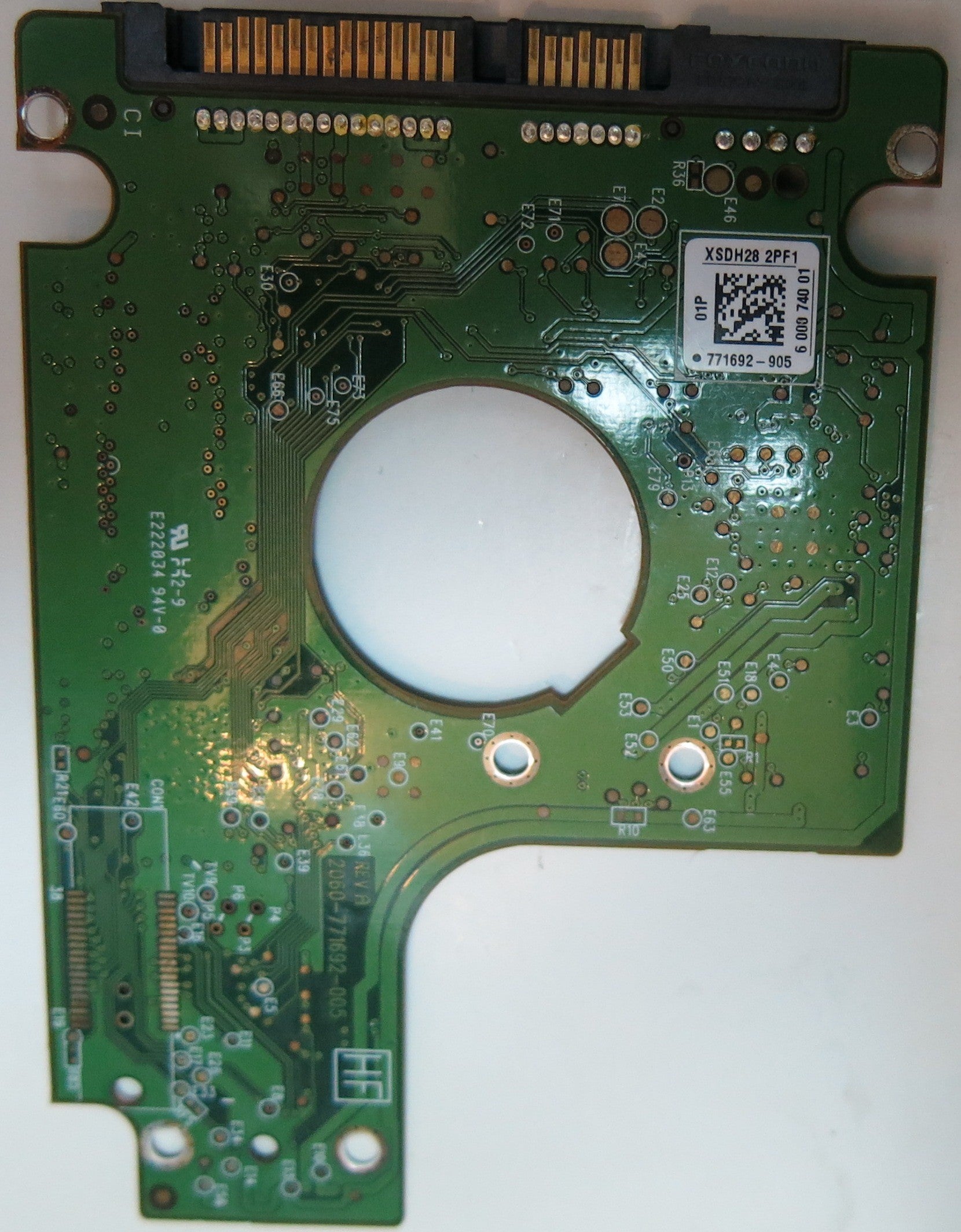 WD5000BPVT-22HXZT1, DCM DA0TJHB, 2060-771692-005 REV A PCB