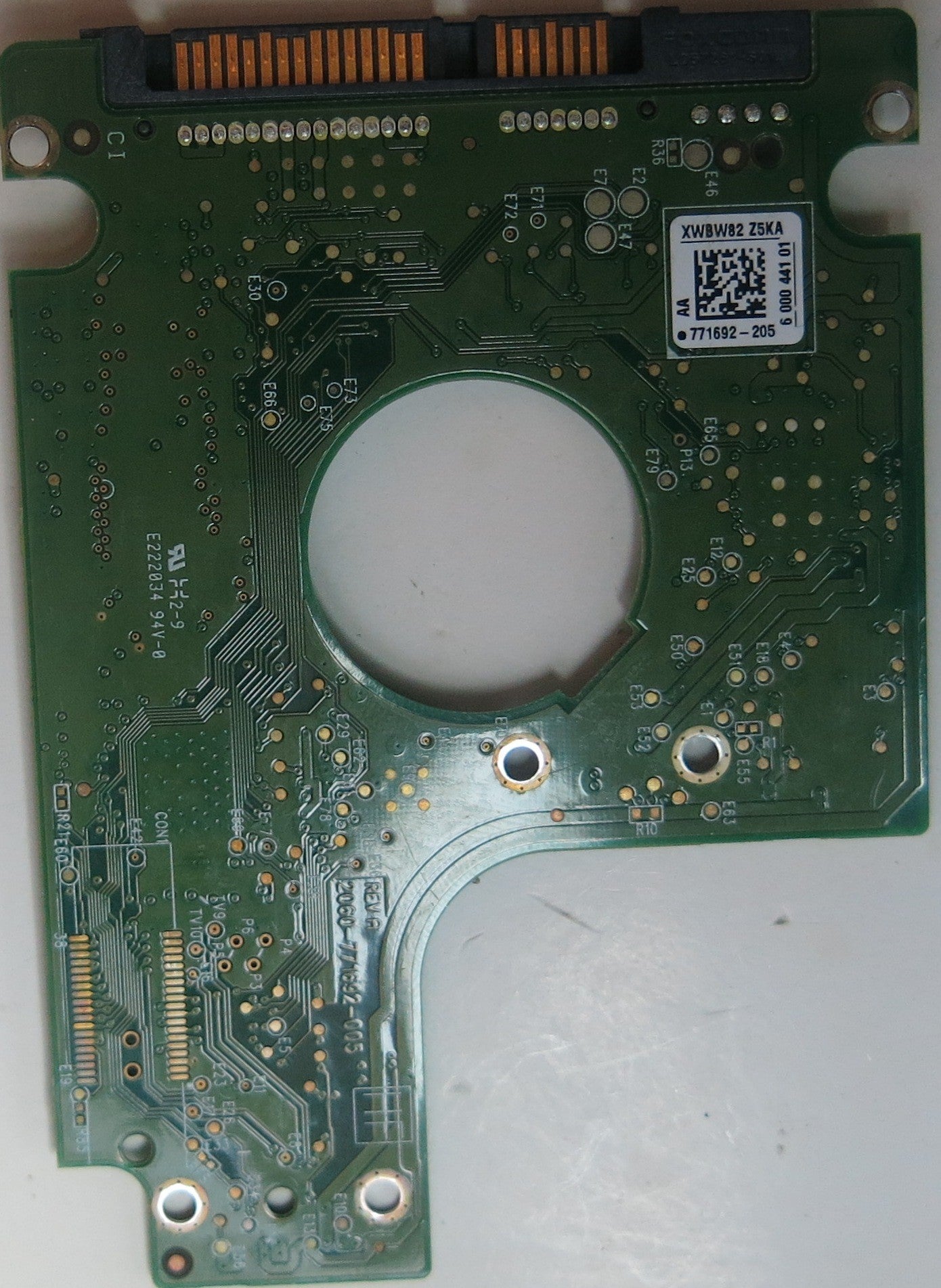 WD5000BPVT-55HXZT2, DCM HBOTJBH, 2060-771692-005 REV A PCB