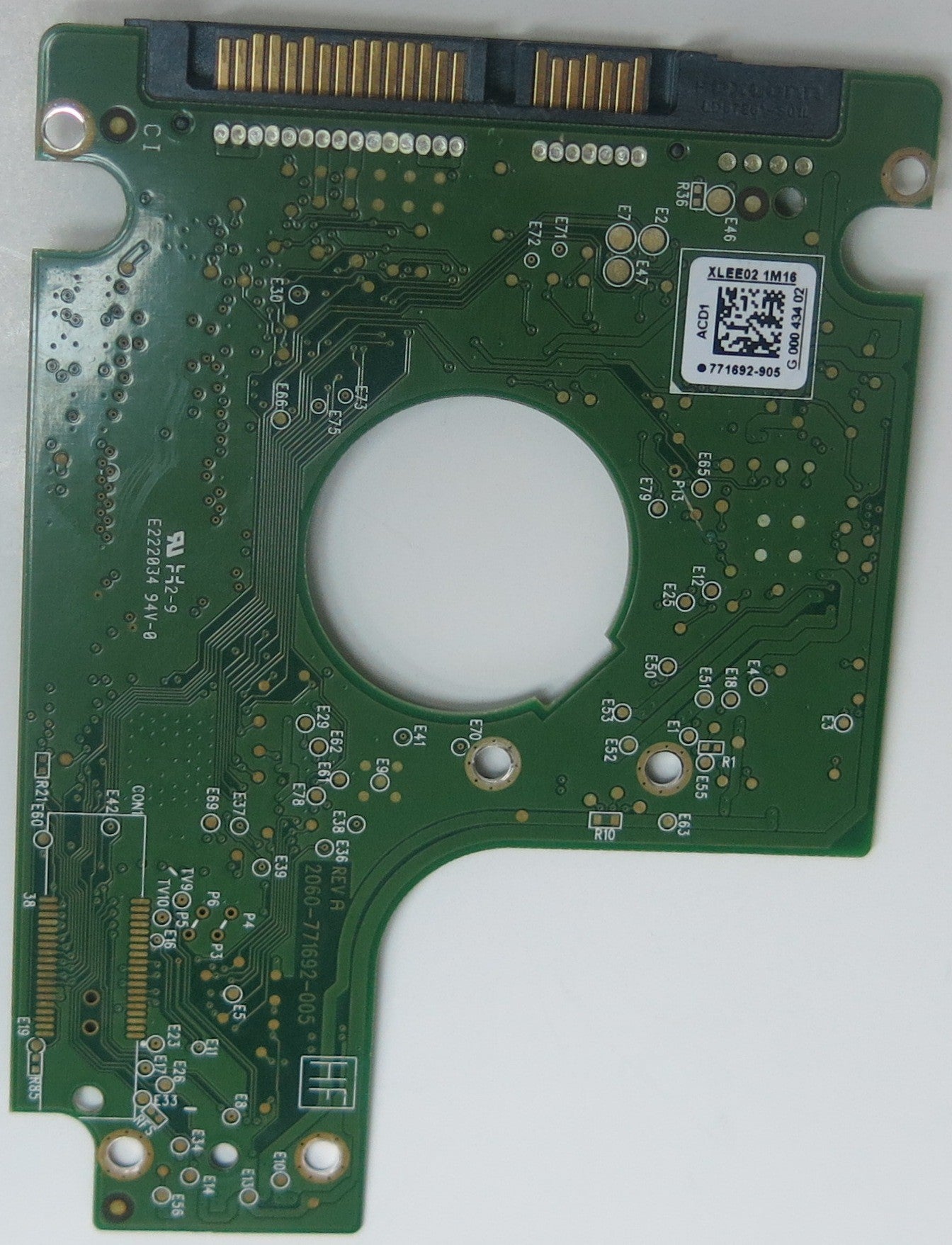 WD5000BUCT-63PUZY0, DCM DH0TJHB, 2060-771692-005 REV A PCB