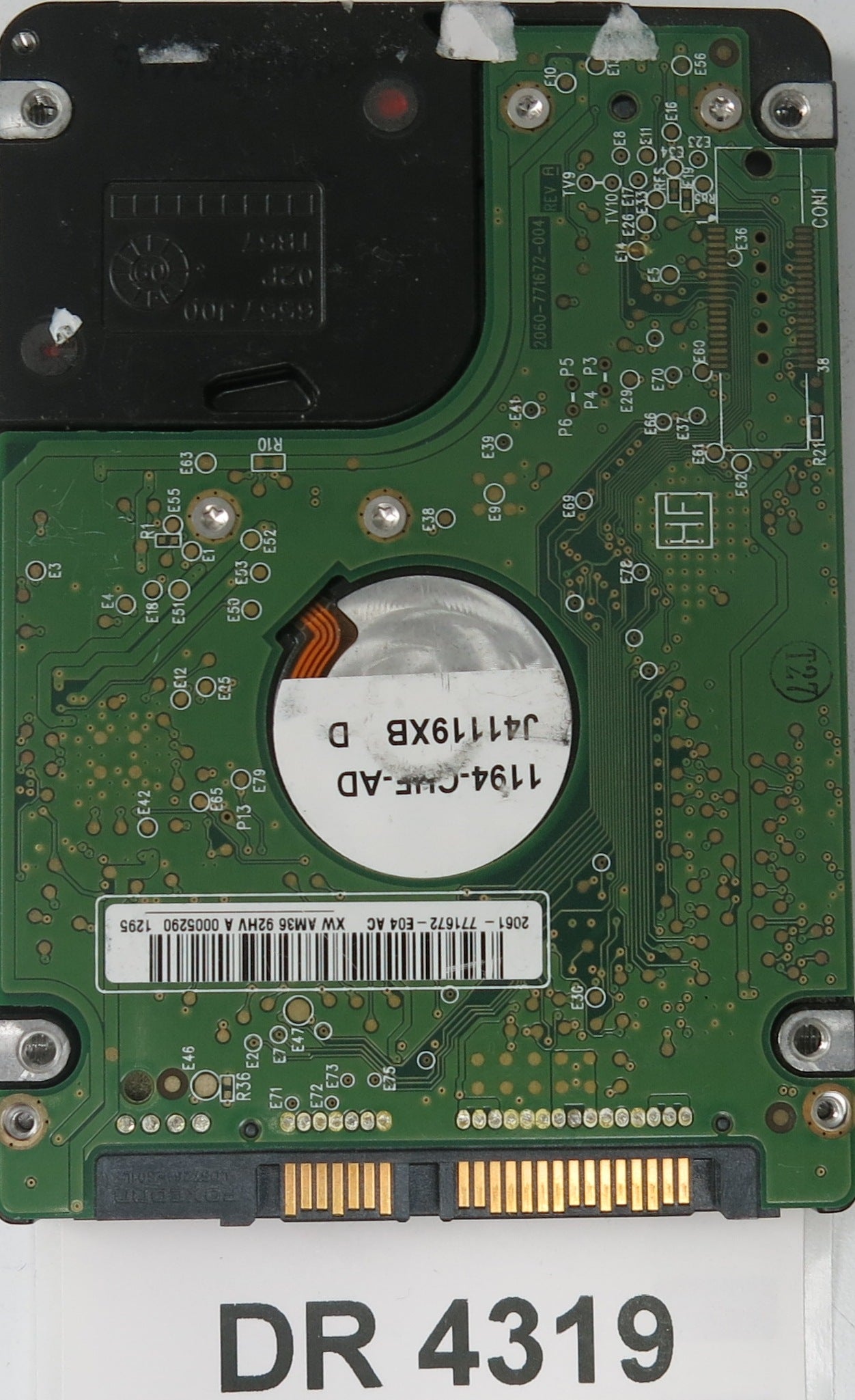WD5000BUDT-63G8FY0,  DCM: DA0TJHN,  Serial: WXG1EC0TSN43,  500GB 3.5,  PCB 2060-771672-004 REV A