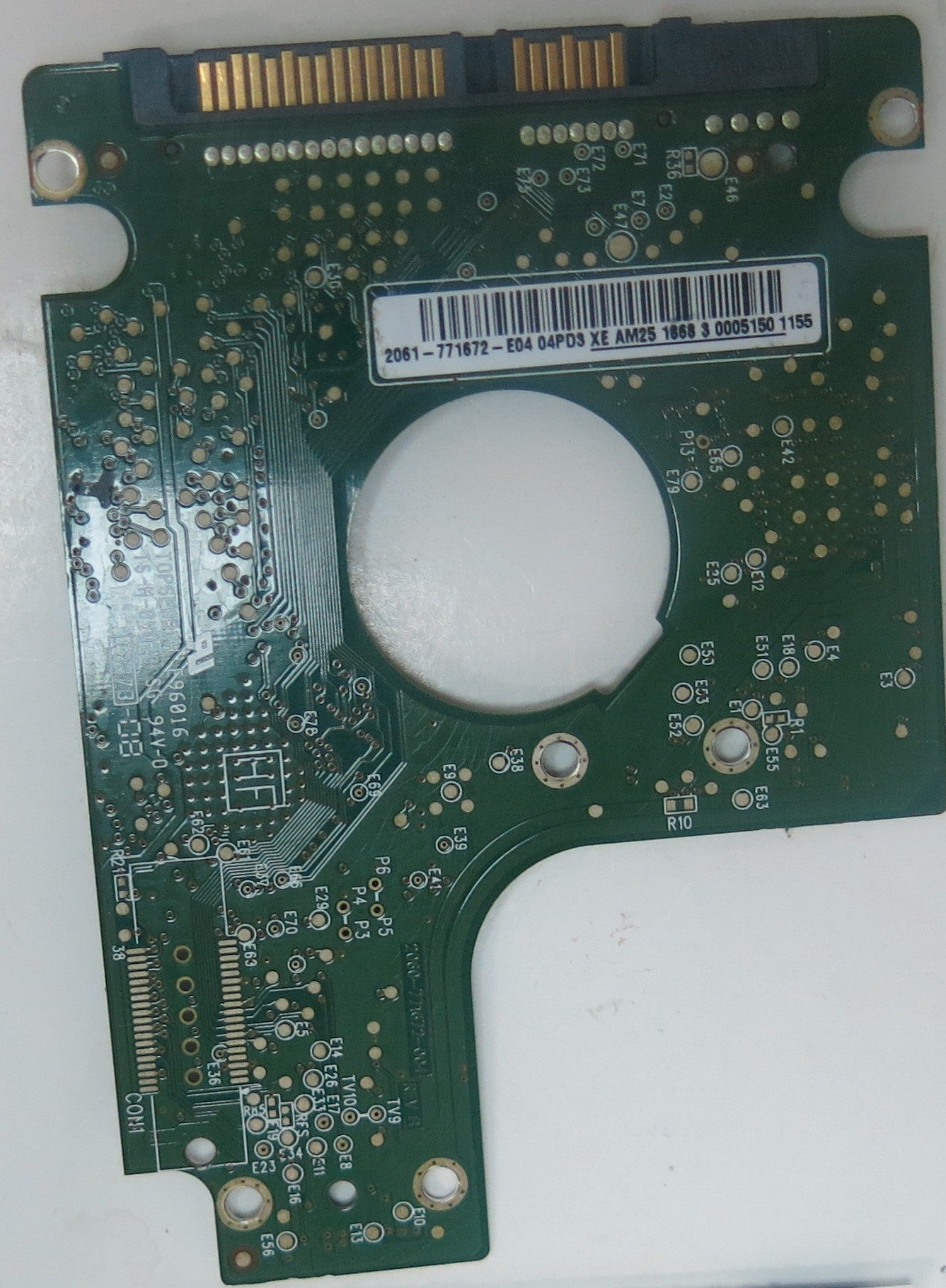 WD5000BUDT-63G8FY0, DCM HBNTJBBB, 2060-771672-004 REV A PCB