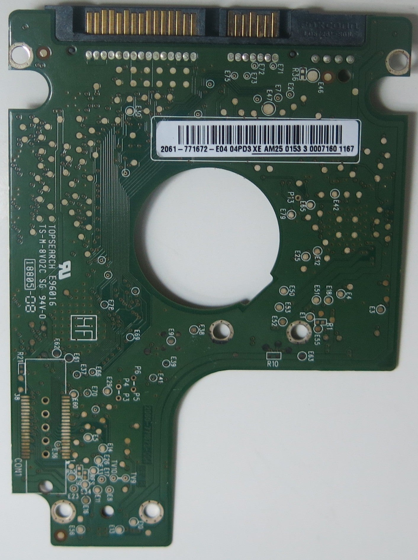 WD5000BUDT-63G8FY0, DCM  HBNTJHBB, 2060-771672-004 REV A PCB