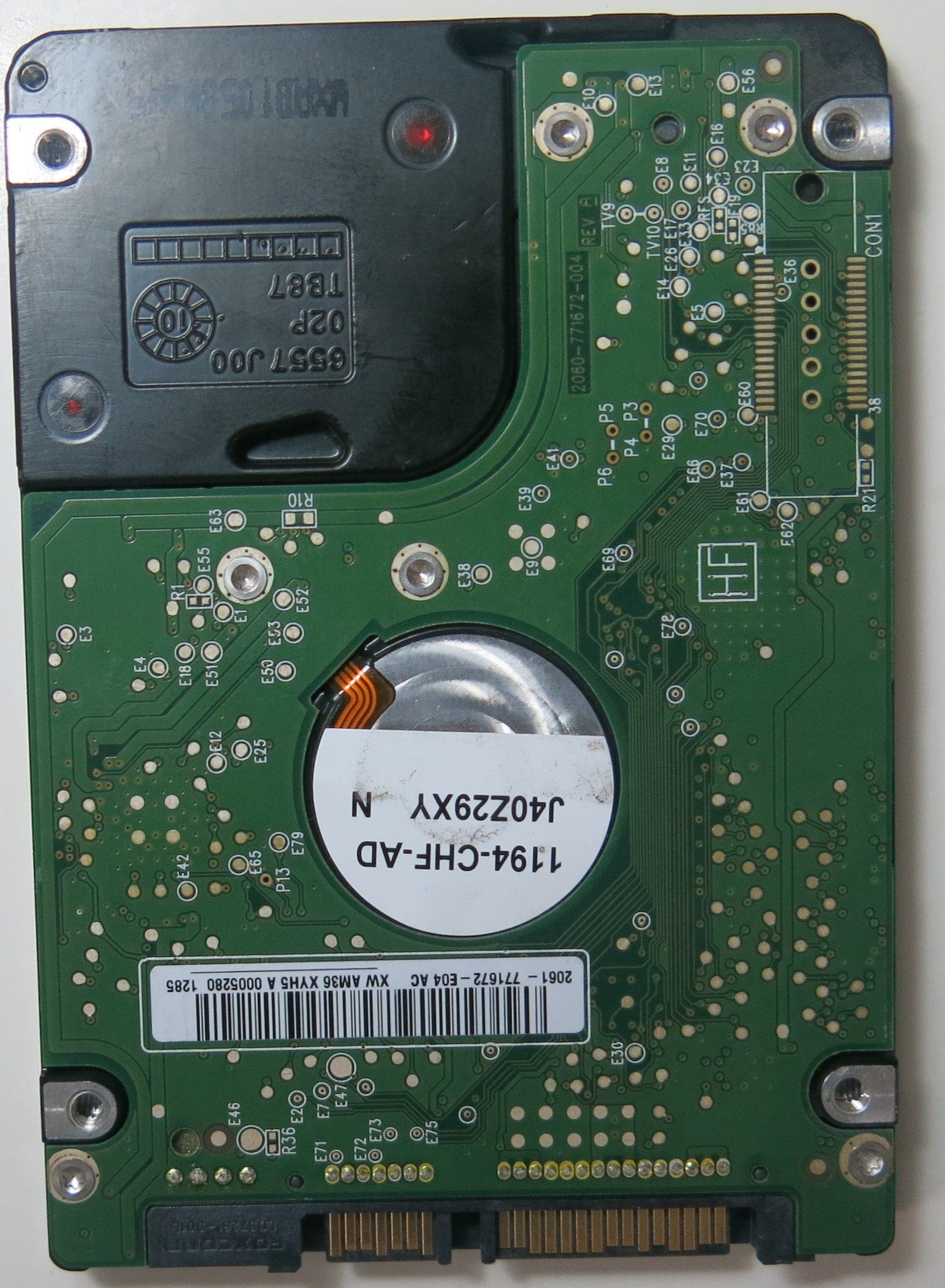 WD5000BUDT-63G8FY0, PCB: 2060-771672-004 REV A, SERIAL NUMBER: WX31EC022152, FW DB0T2BB, 500 GB