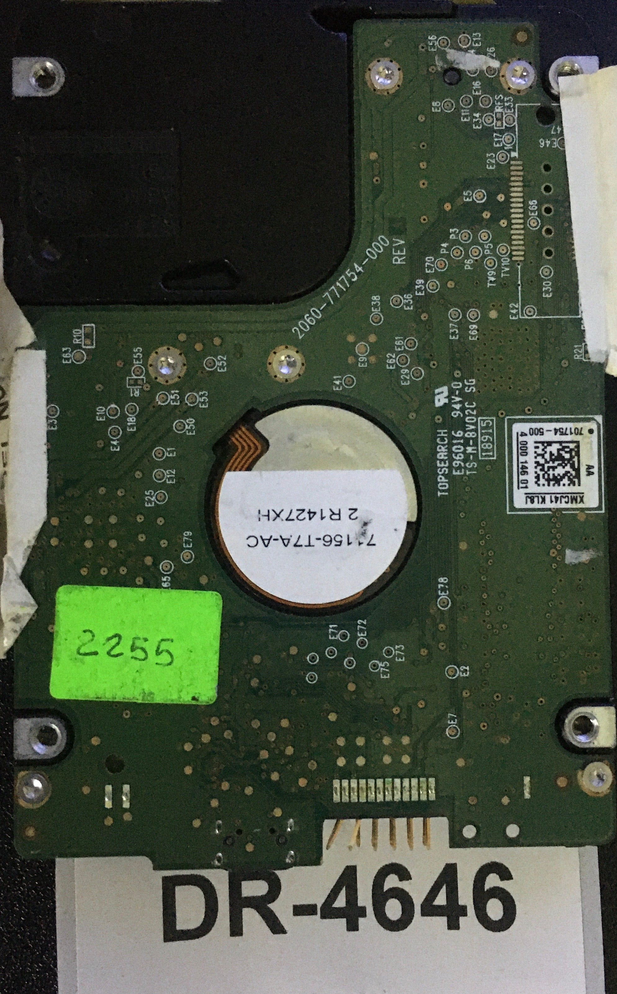 WD5000KMVV,  Serial: WX71A41E2555,  500GB 2.5,  PCB:2060-771754-000- REV A,