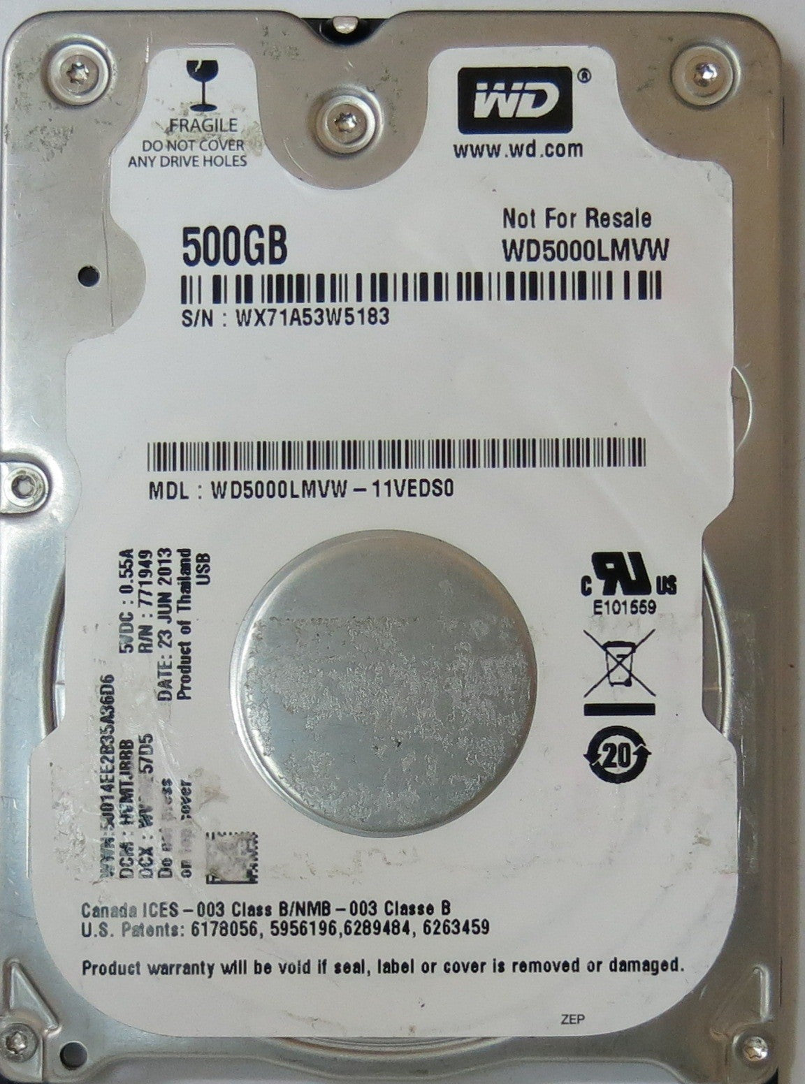 WD5000LMVW-11VEDS0 2060-771949-000 REV P1  PCB