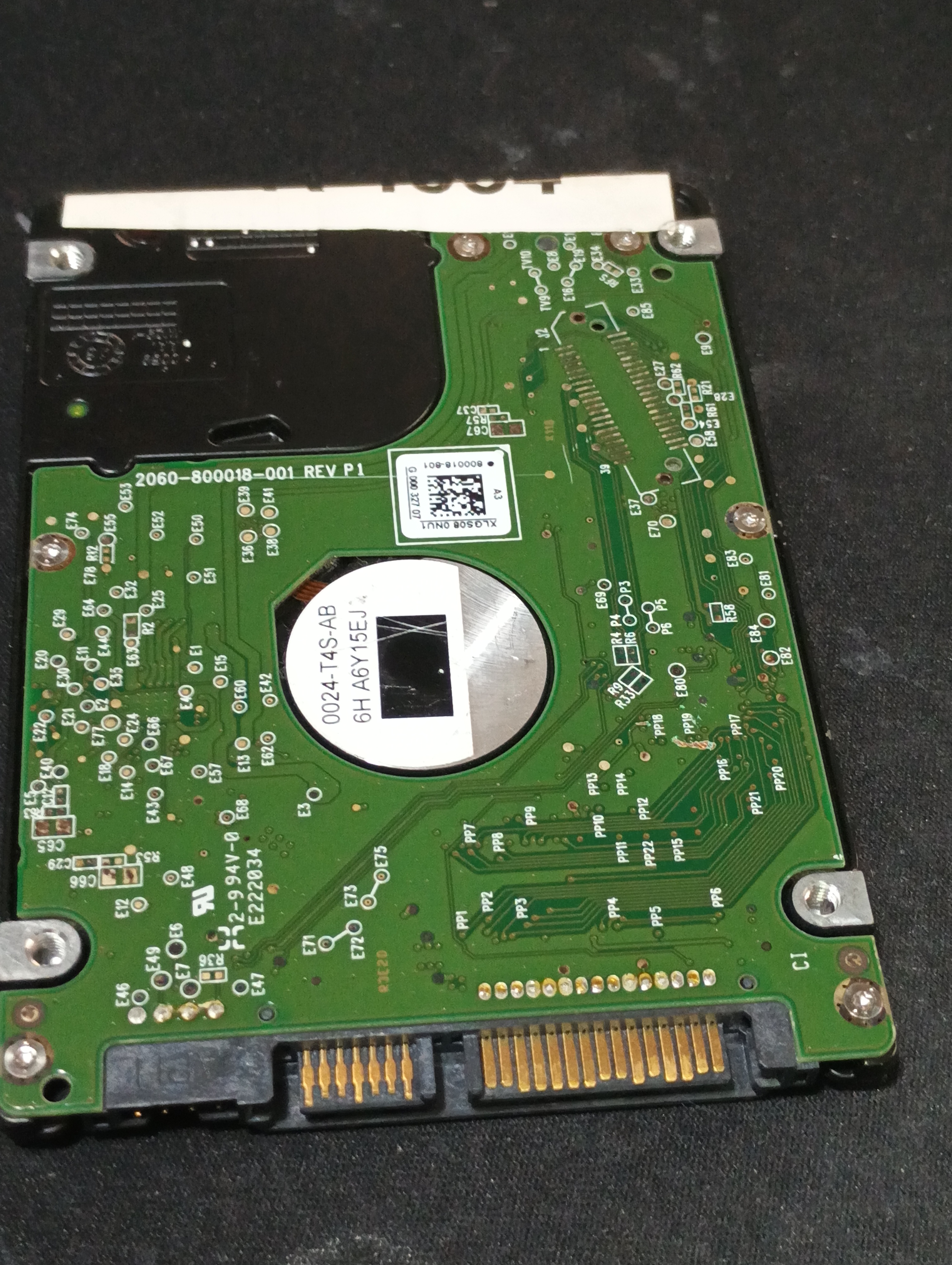WD5000LPLX-75ZNTT0,  P/N: 0CXKCK,  FW: T0,  Serial: WXR1AB68VN9D,  500GB 2.5  PCB :2060-800018-001 REV P1,
