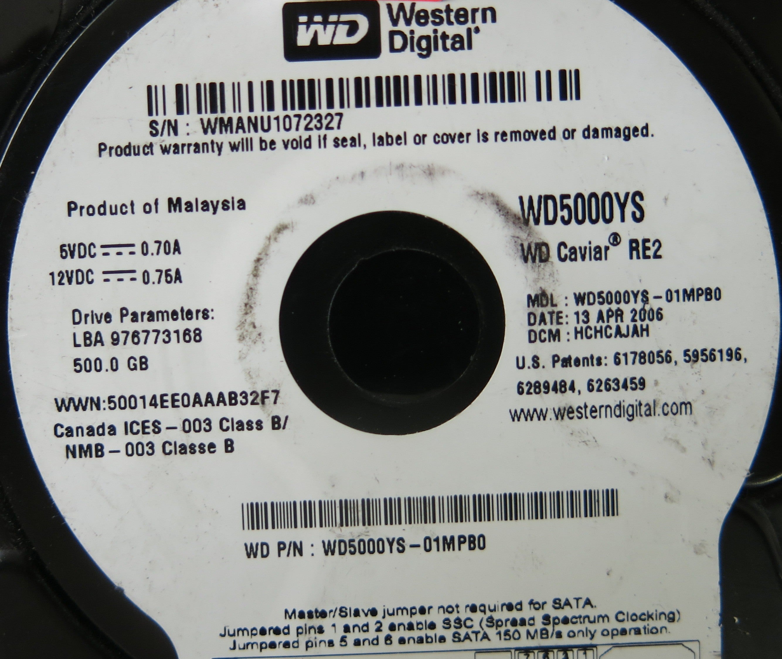 WD5000YS-01MPB0 2060-701383-001 REV A PCB