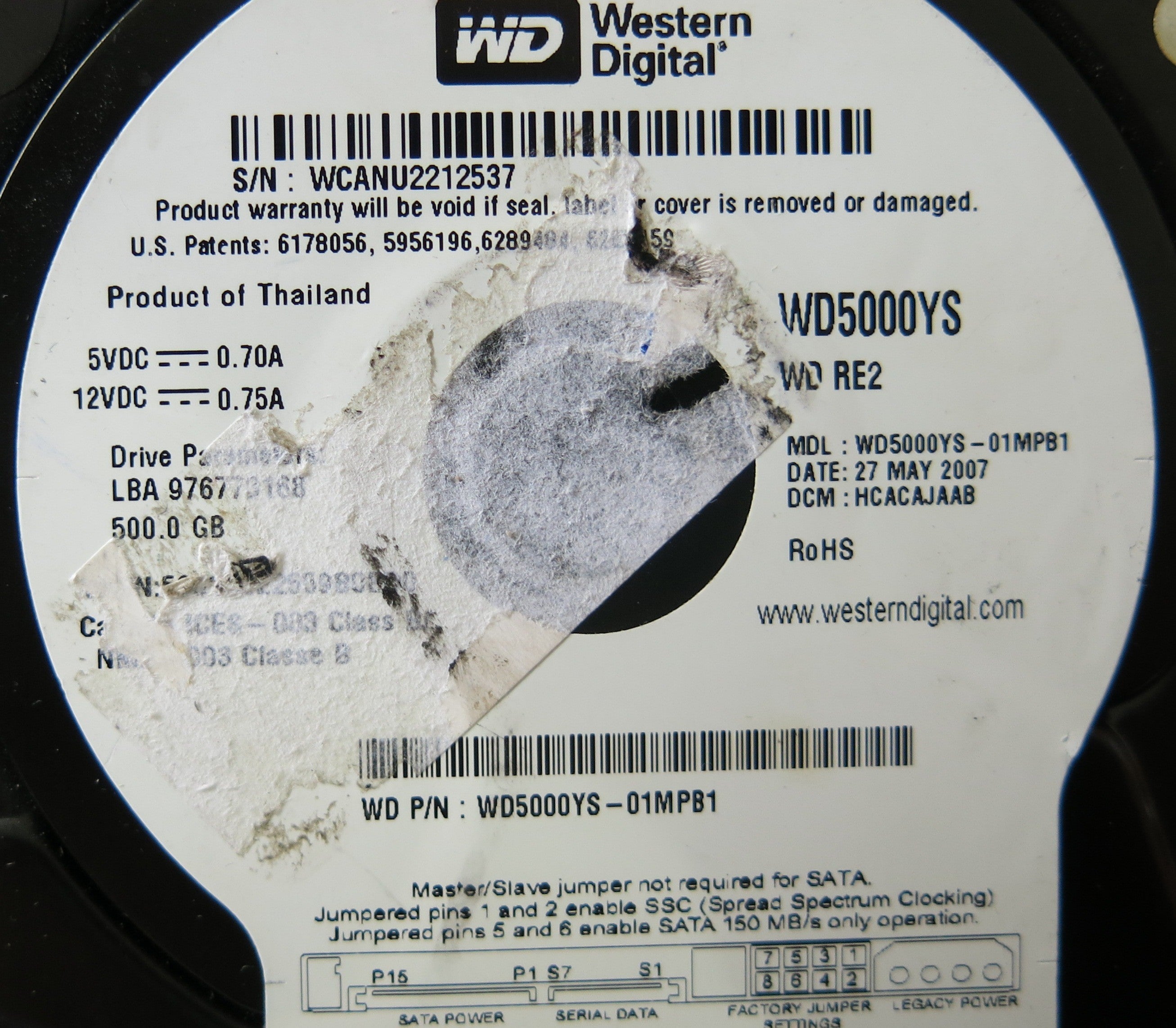 WD5000YS-01MPB1 2060-701383-001 REV A PCB
