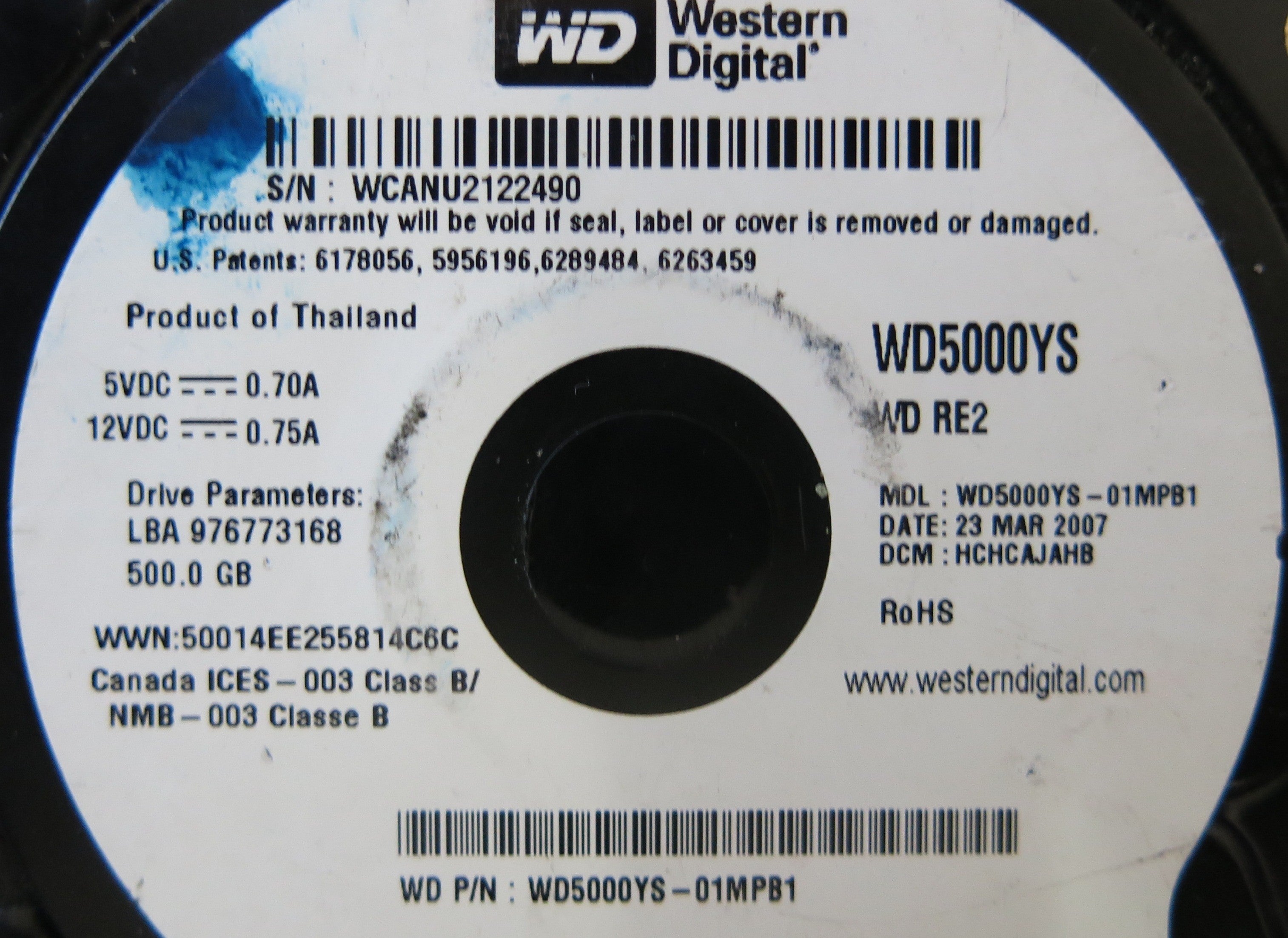 WD5000YS01MPB1 2060-701383-001 REV A PCB