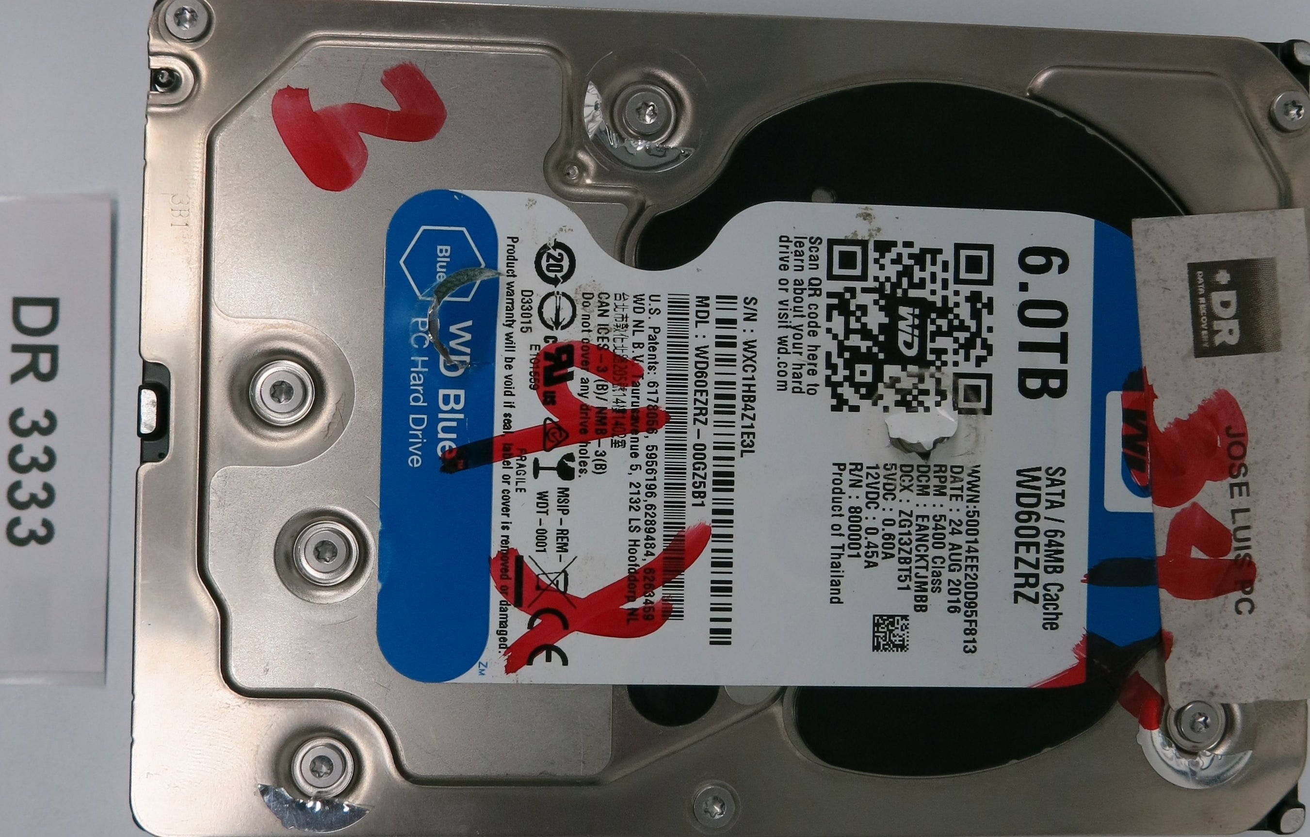 WD60EZRZ-00GZ5B1, DCM:EANCKTJMBB, 6.0TB 3.5, PCB 2060-800001-005 REV A