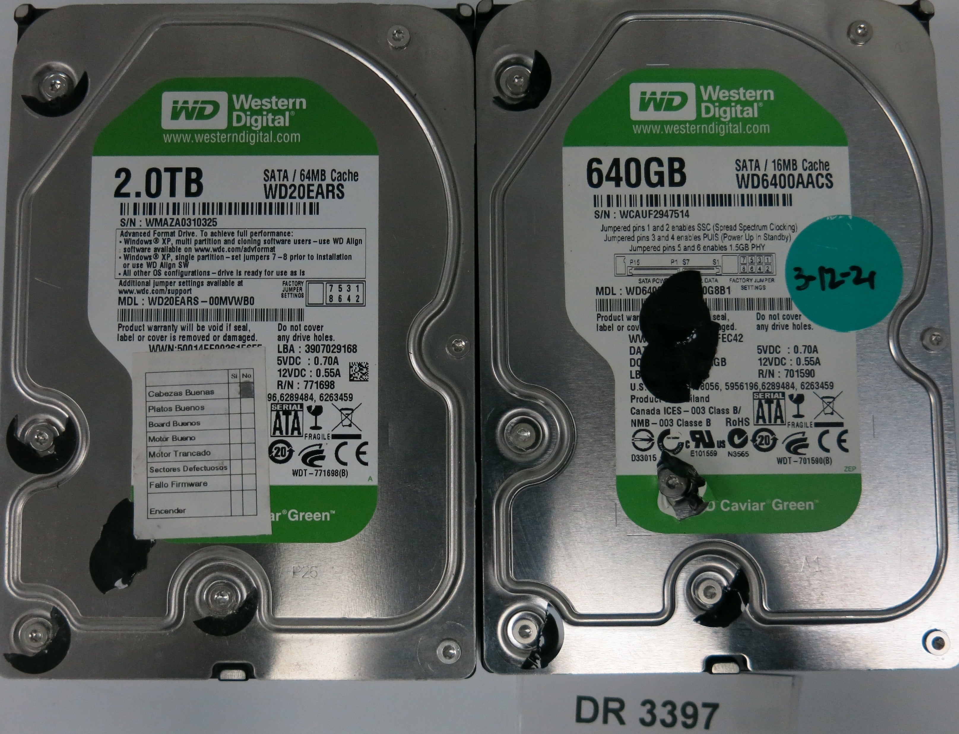 WD6400AACS, 640GB 3.5, PCB 2060-701590-000 REV A