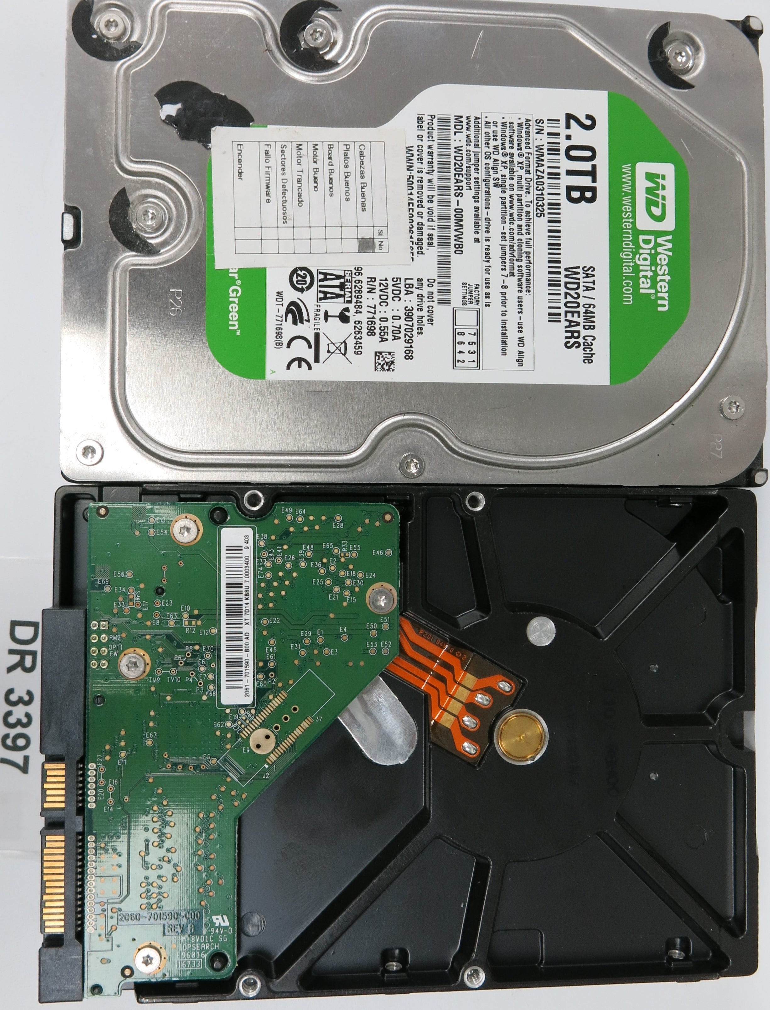 WD6400AACS, 640GB 3.5, PCB 2060-701590-000 REV A