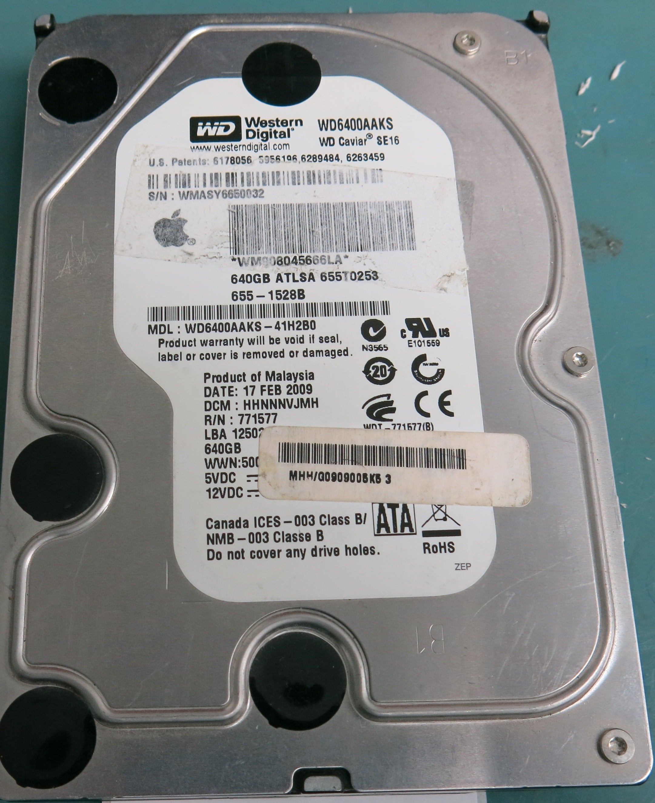 WD6400AAKS-41H2B0, DCM HHNNNVJMH, 640GB 3.5, PCB 2060-771577-001 REV A