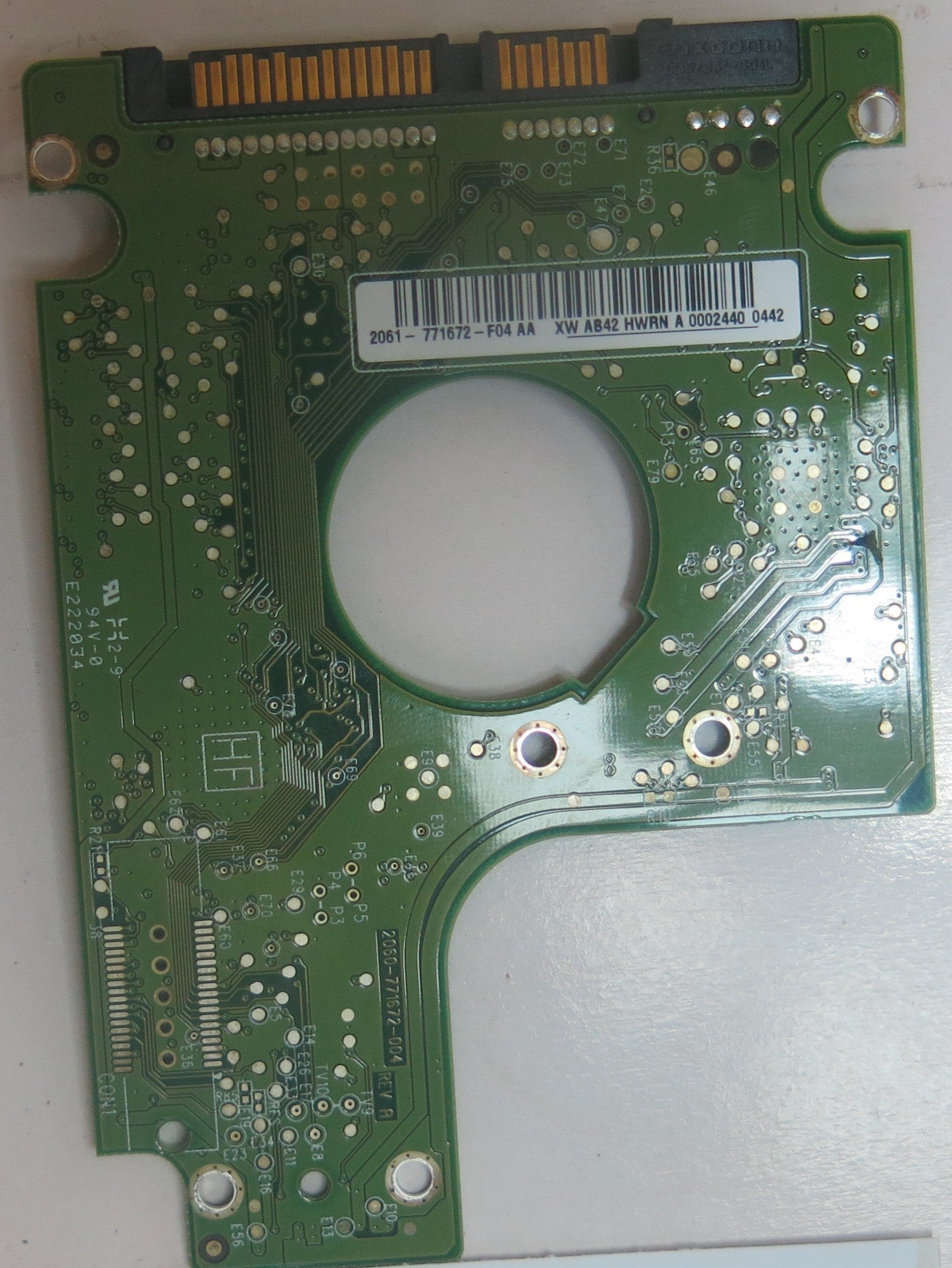 WD6400BEVT-75A0RT0 DCM HBCVJAN 2060-771672-REV A PCB