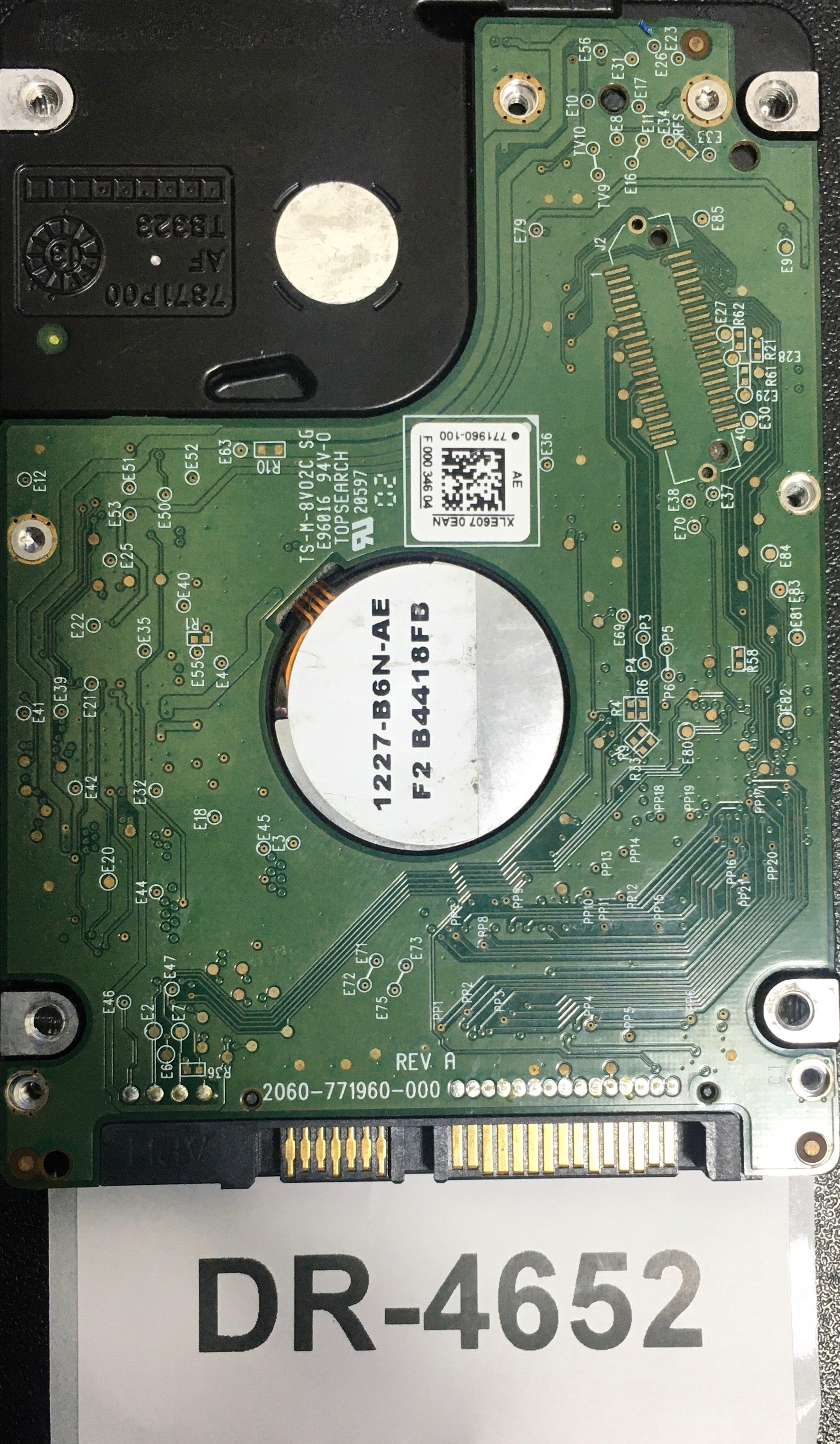 WD7500BPVX,  Serial: WX71E34KLR94,  750GB 2.5,  PCB: 2060-771960-000- REV A,