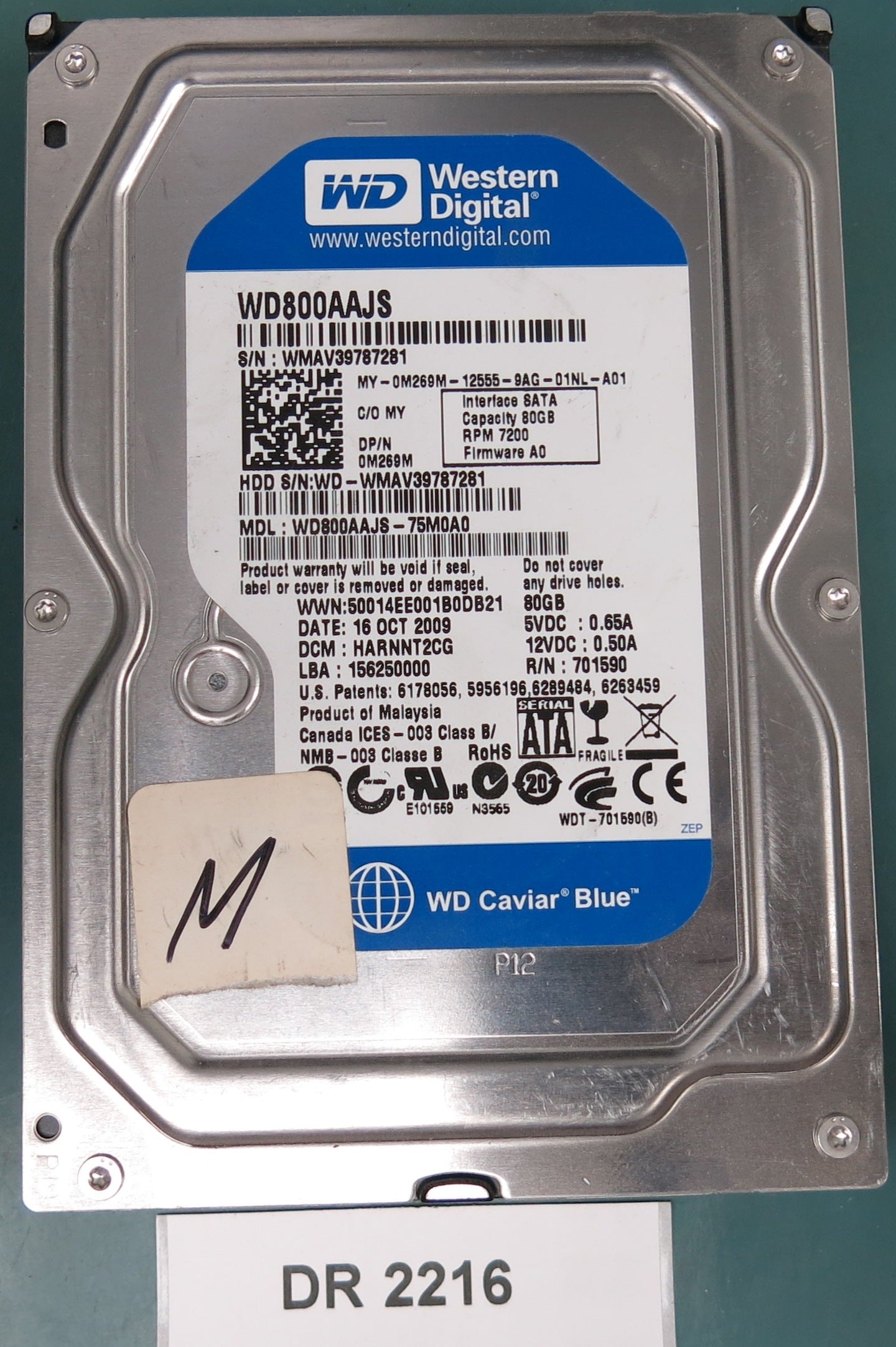 WD800AAJS-75M0A0,  DCM HARNNT2CG,  80GB 3.5,  PCB 2060-701590-001 REV A