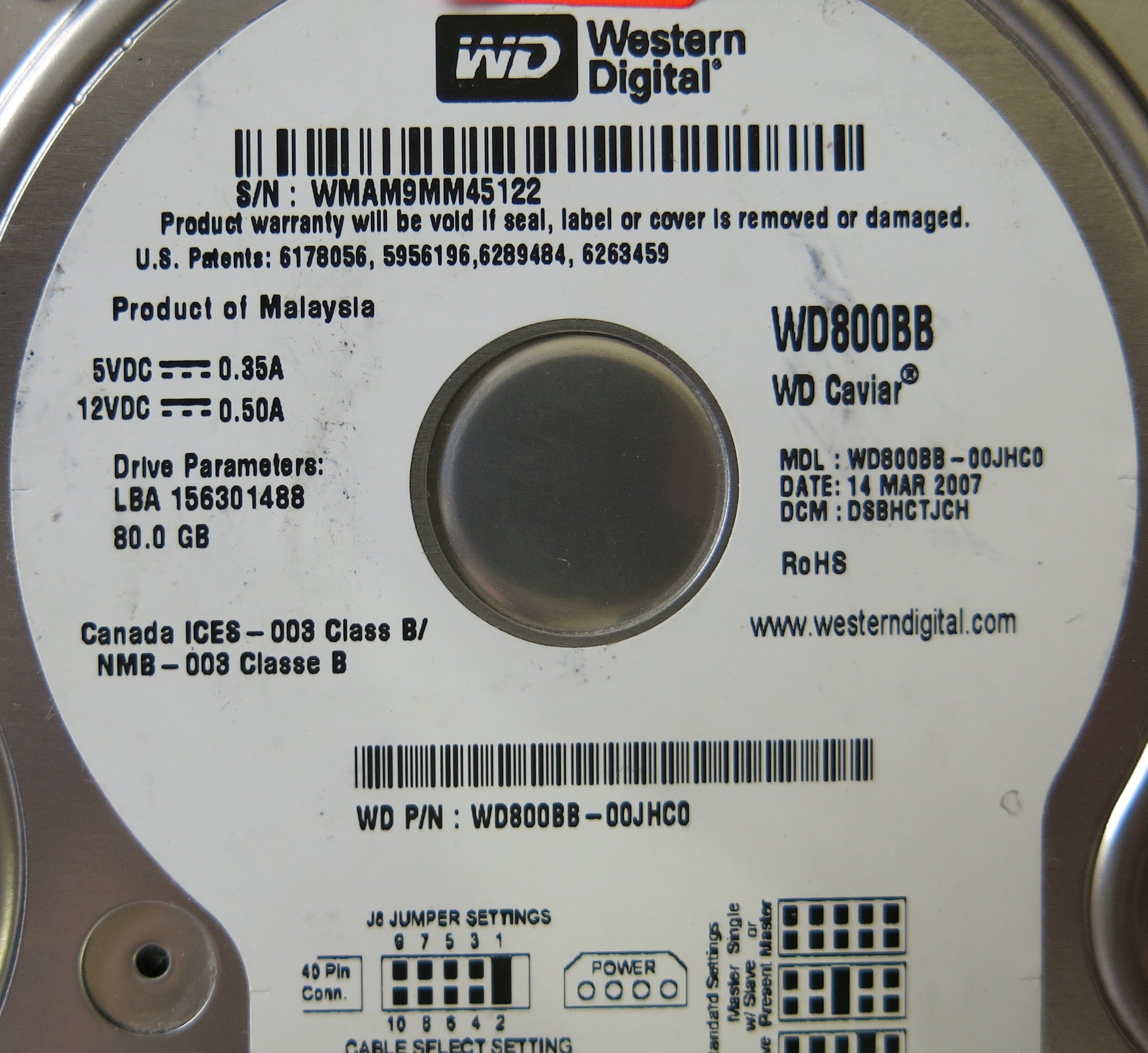 WD800BB-00JHC0 2060-701292-002 REV A PCB