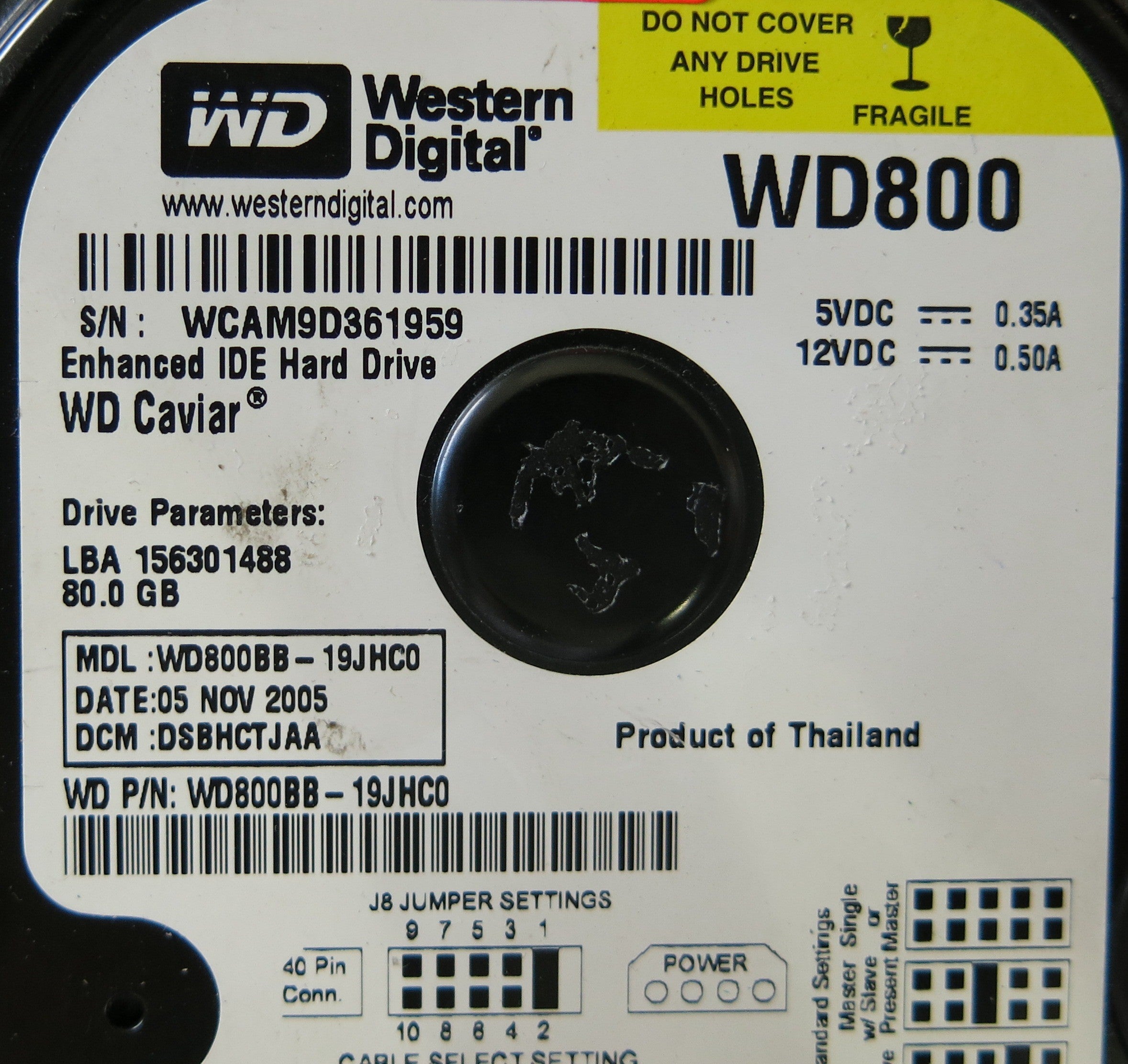 WD800BB-19JHC0 2060-701292-000 REV A PCB