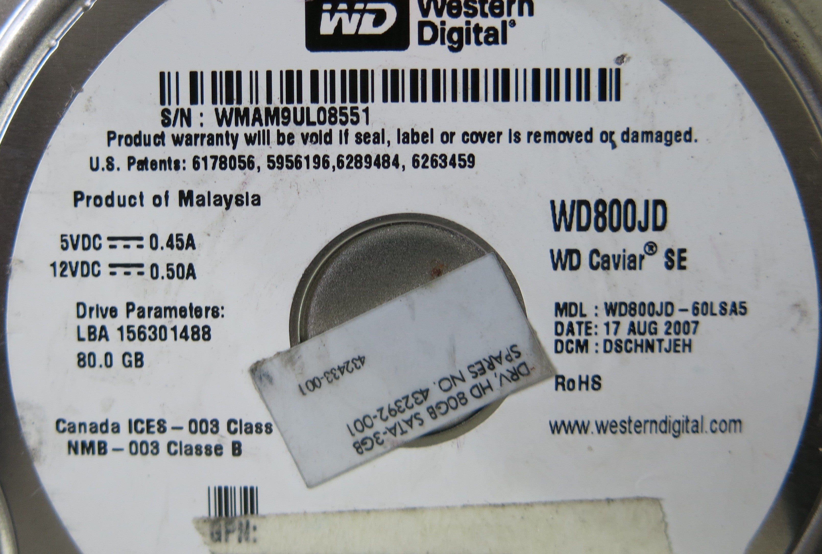 WD800JD-60LSA5 2060-701335-005 REV A PCB