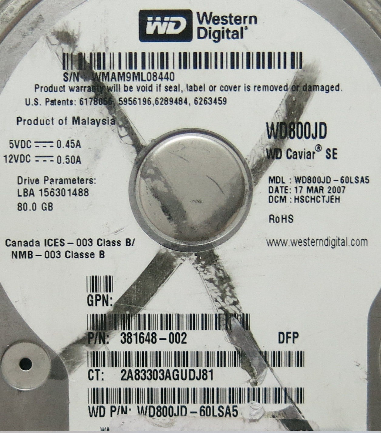 WD800JD-60LSA5 2060-701335-005 REV A PCB