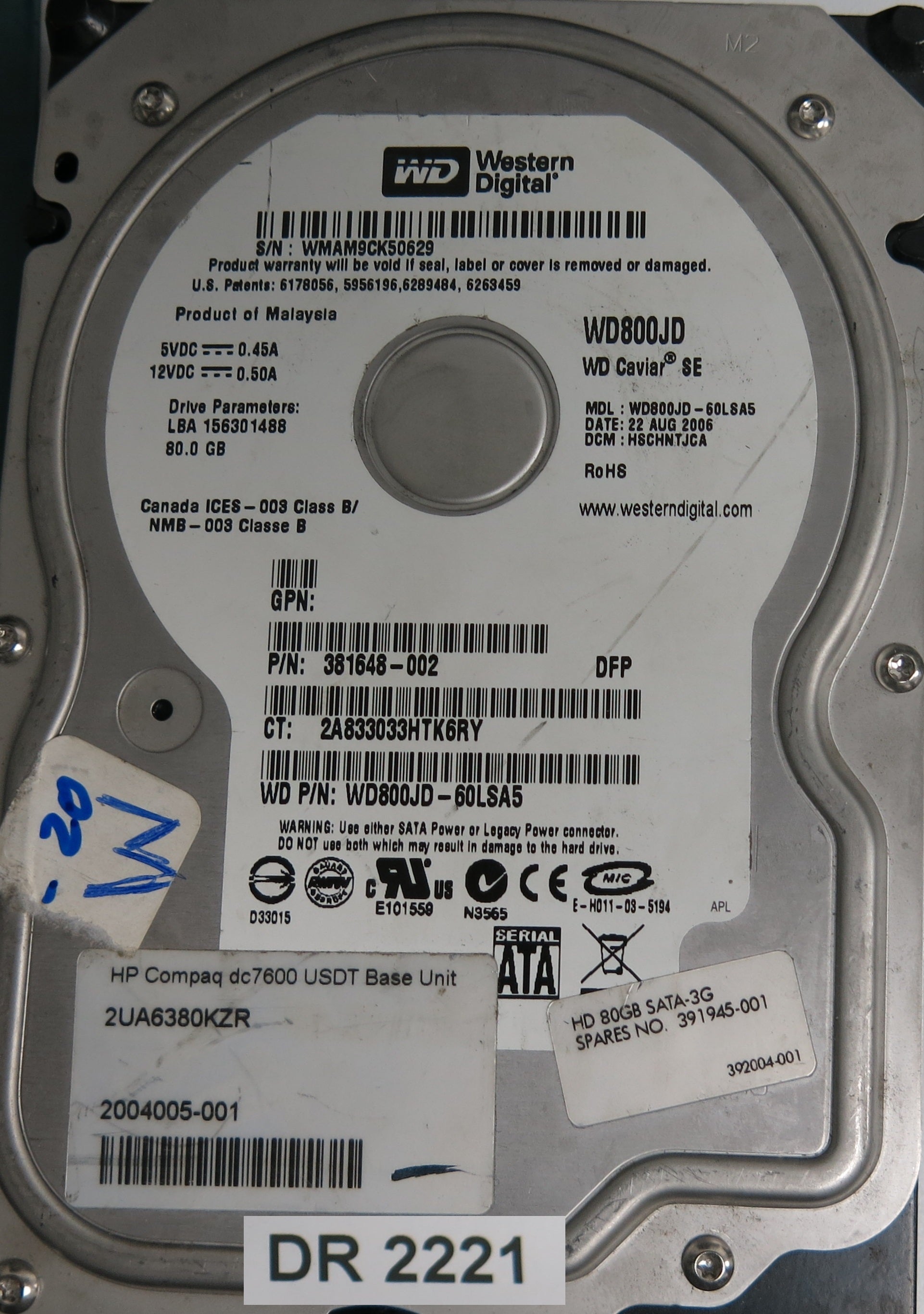 WD800JD-60LSA5 DCM JSCHNTJCA 80GB 3.5 PCB 2060-701335-005 REV A