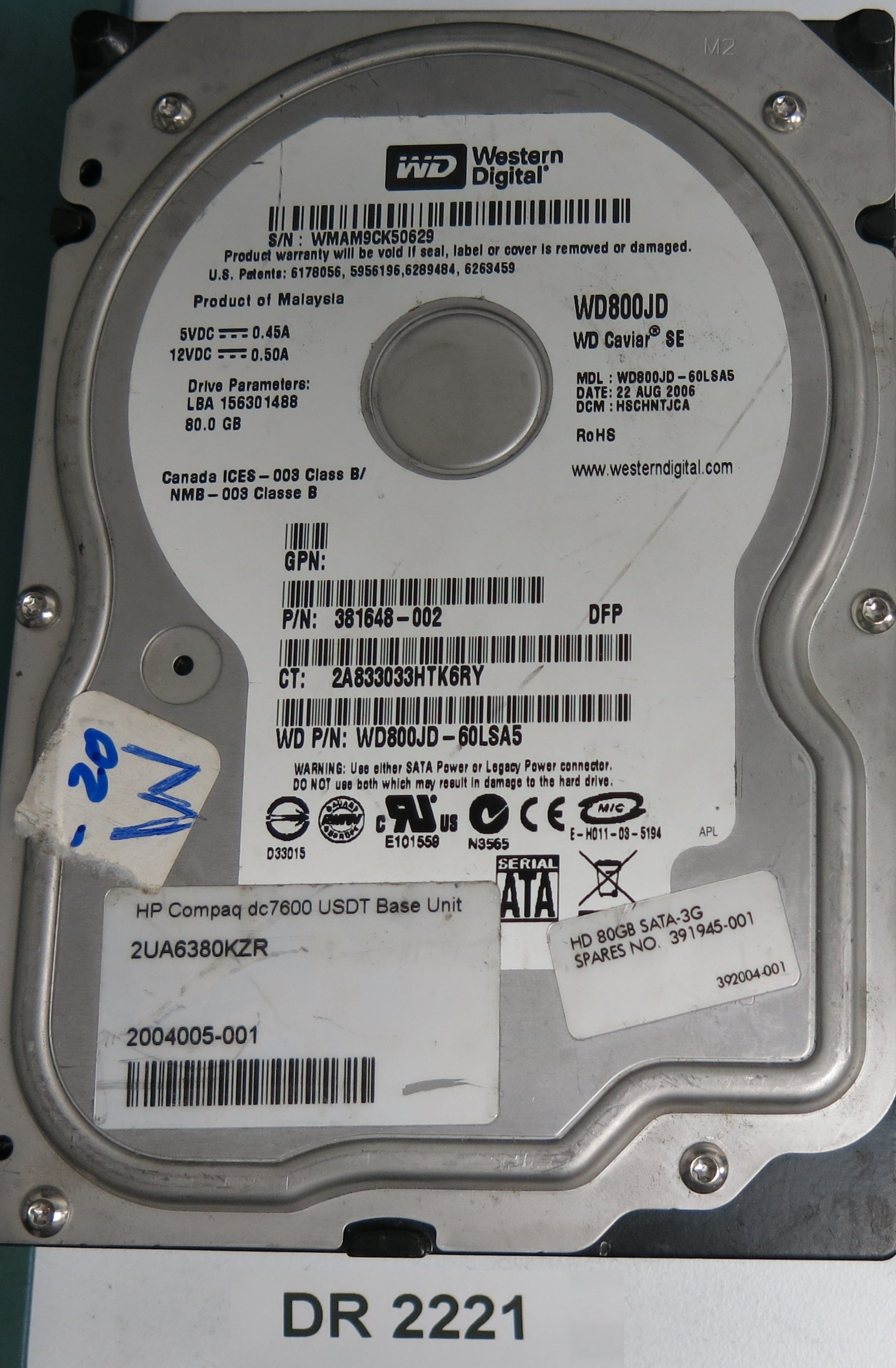 WD800JD-60LSA5 DCM JSCHNTJCA 80GB 3.5 PCB 2060-701335-005 REV A