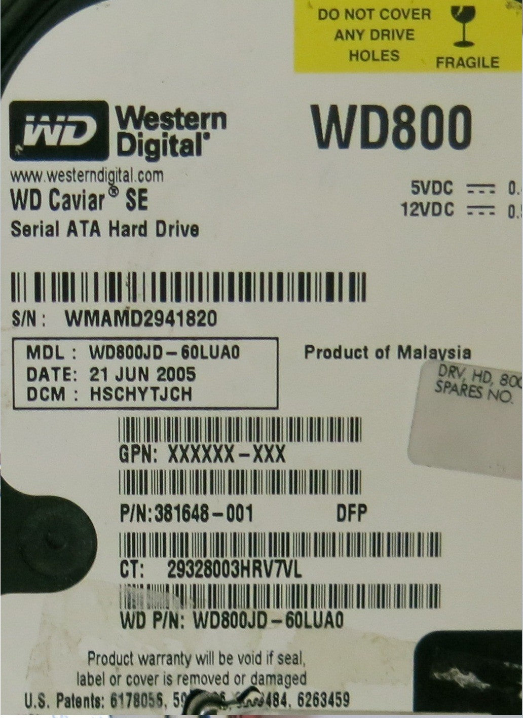 WD800JD-60LUA0  XW2Q29Z4V3700040406  PCB