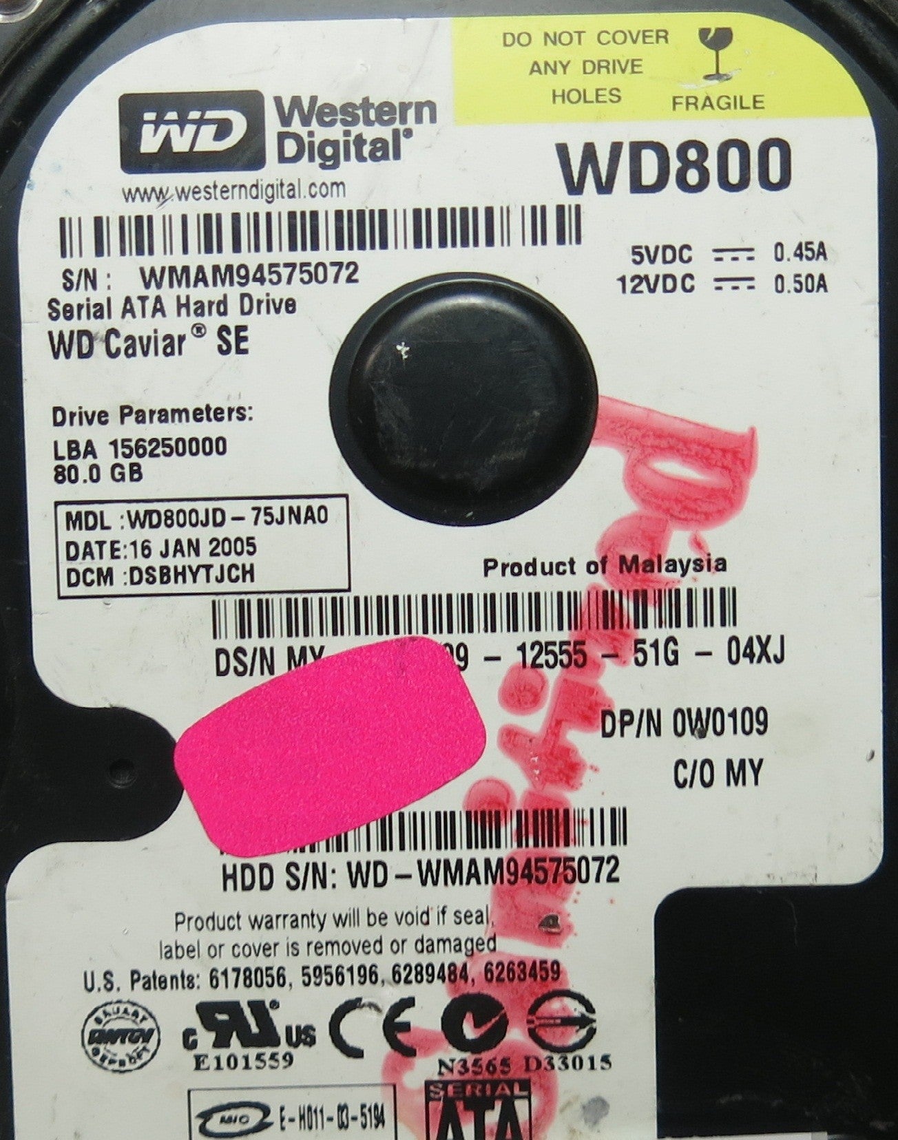 WD800JD-75JNA0  2060-001293-001 REV A PCB