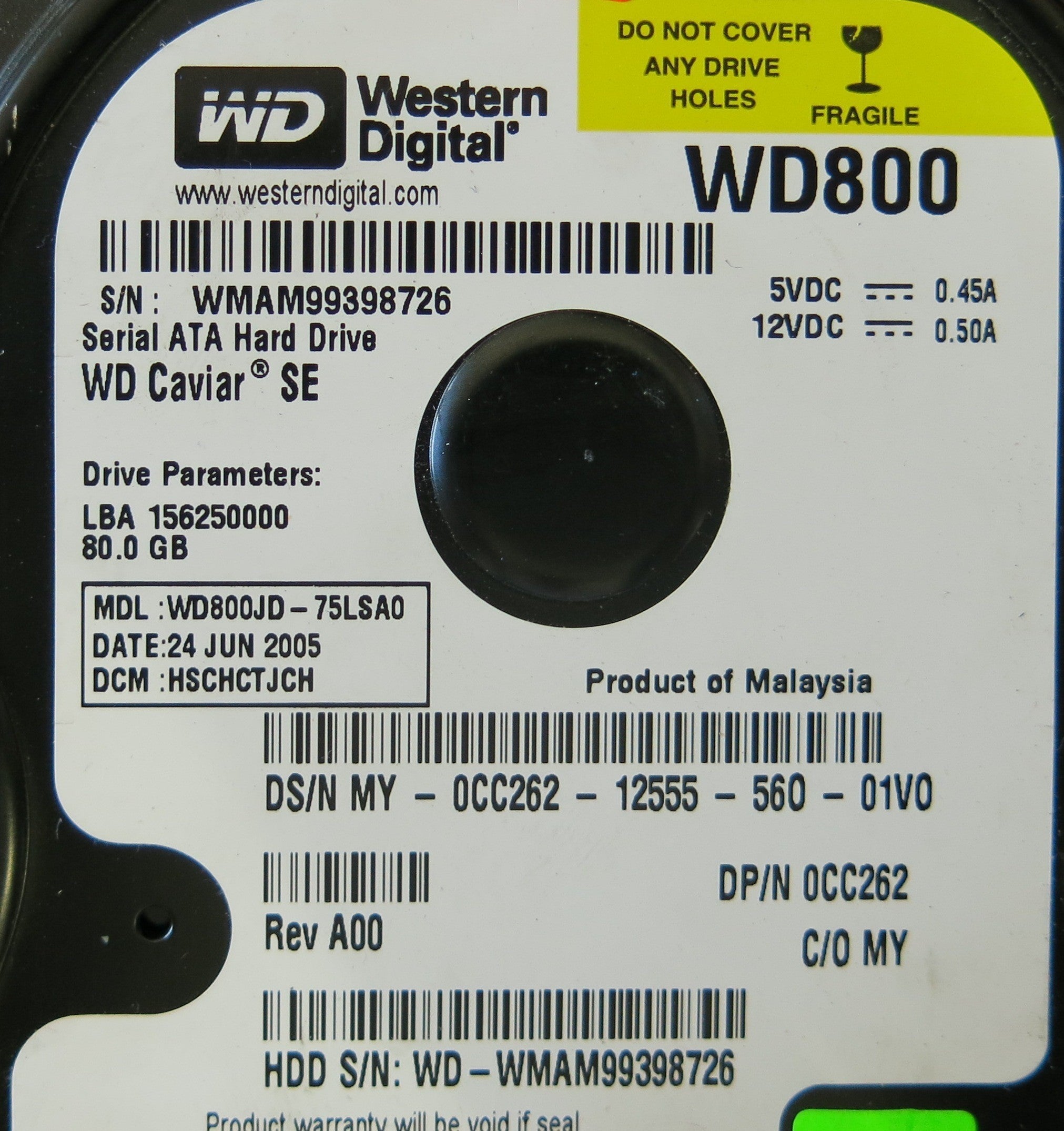 WD800JD-75LSA0 2060-701335-003 REV B PCB