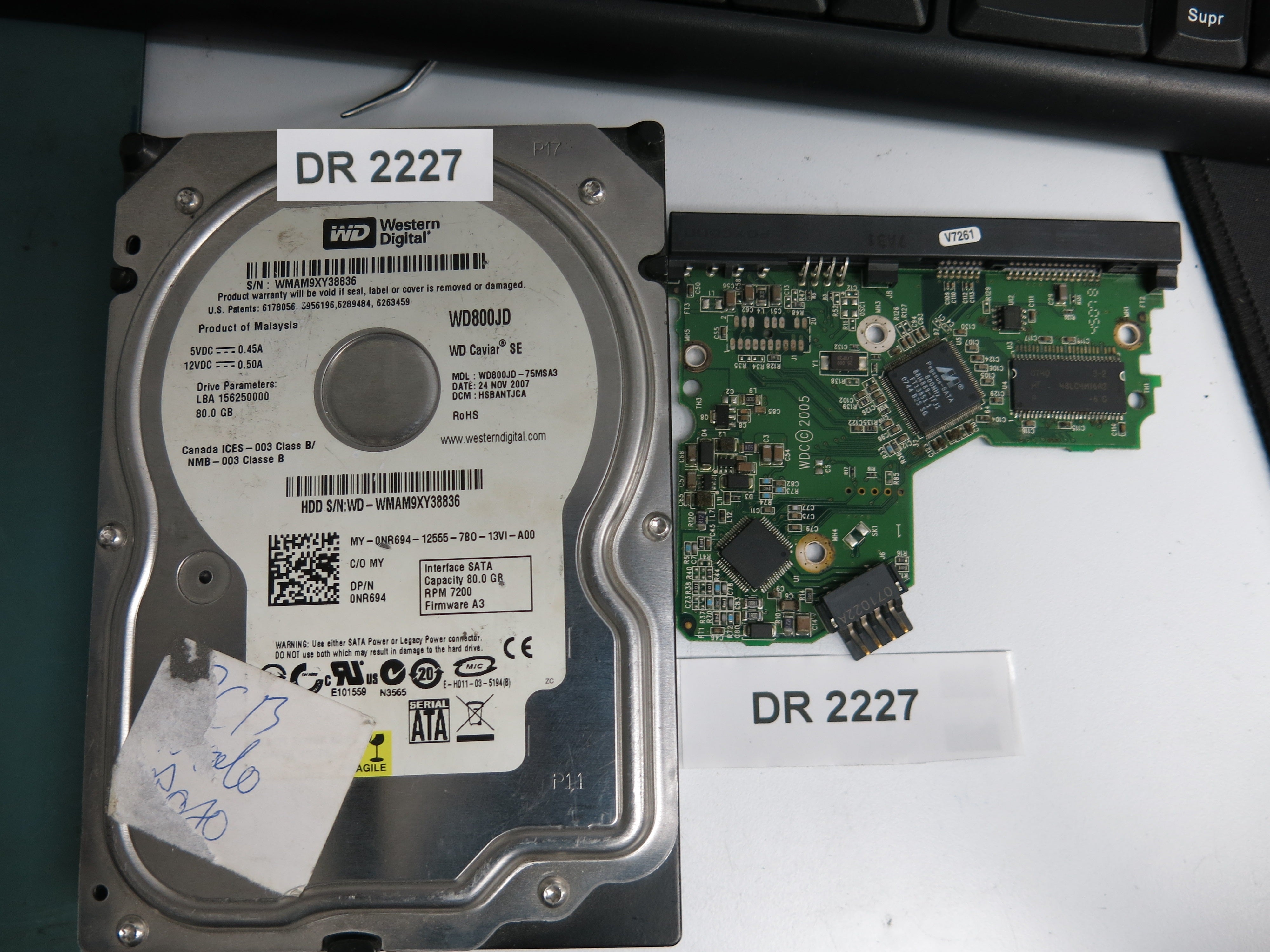 WD800JD-75MSA3 DCM HSBANTJCA 80GB 3.5 PCB 2060-701335-005 REV A