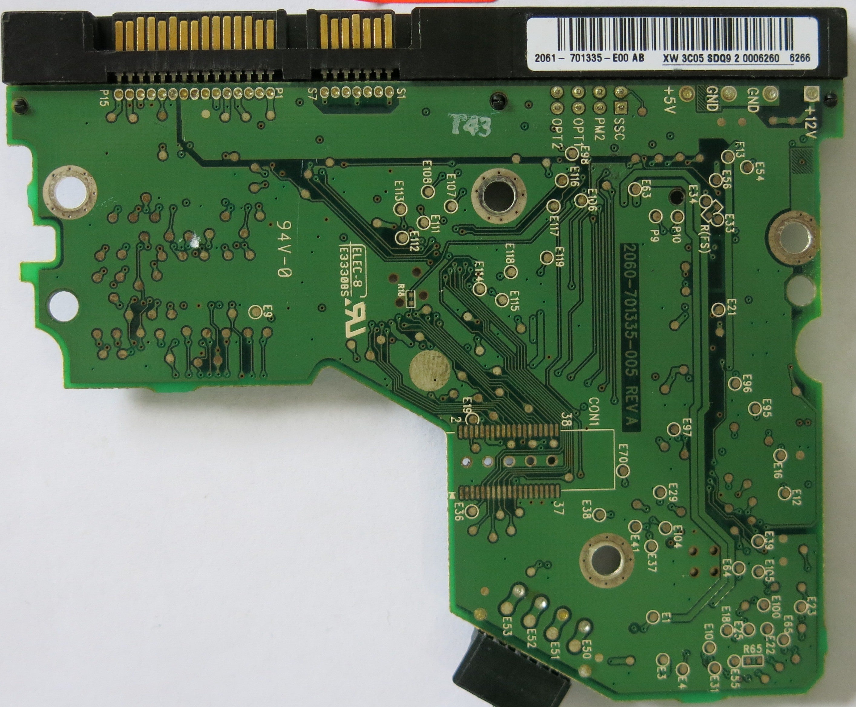 WESTER DIGITAL WD800BB-56JKC0 2060-701335-005 REV A PCB