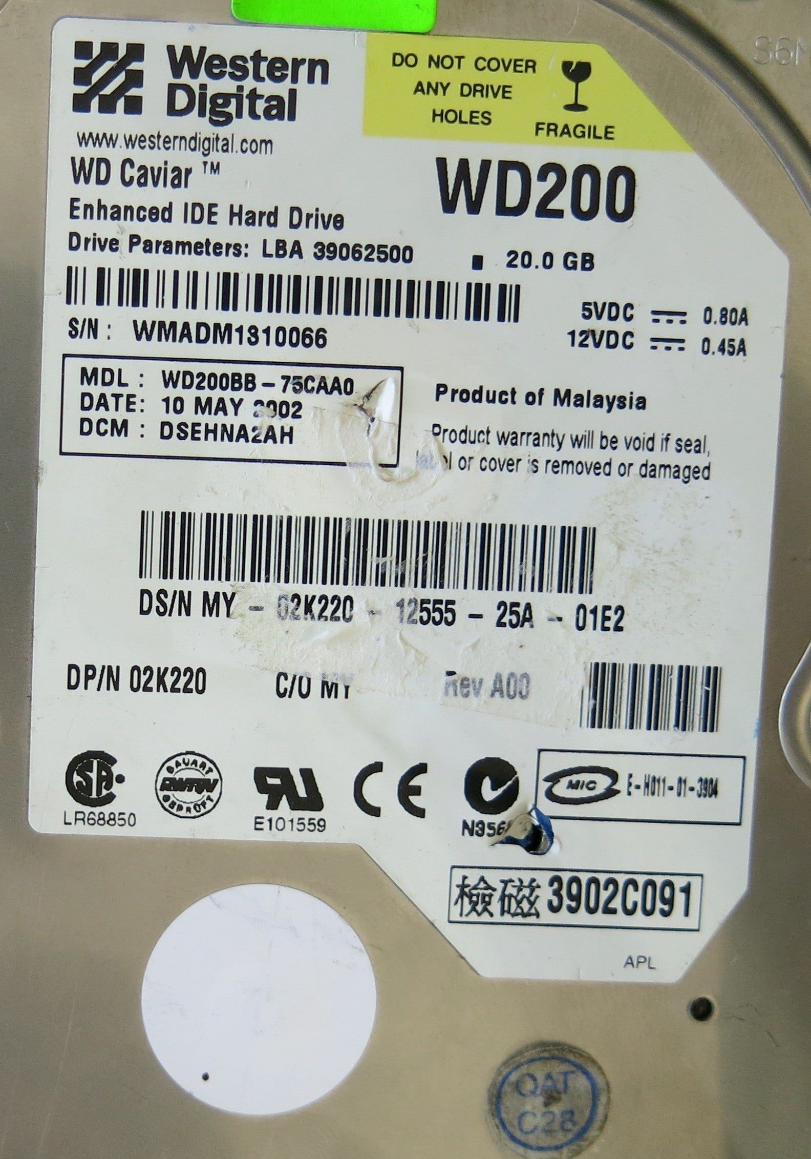 WESTERN DIGITAL 2060-701640-002 REV A PCB