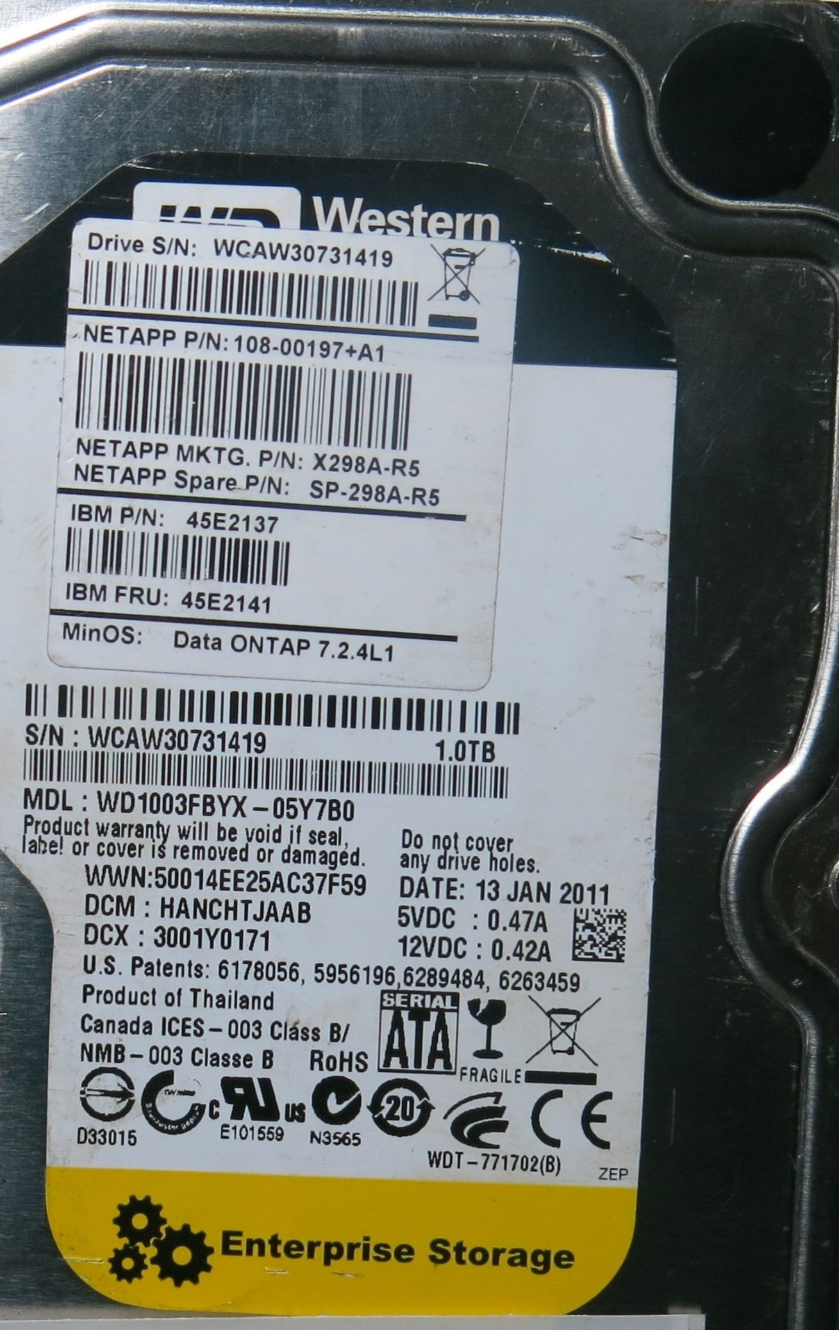 WESTERN DIGITAL WD1003FBYX-05Y7B0,  PCB