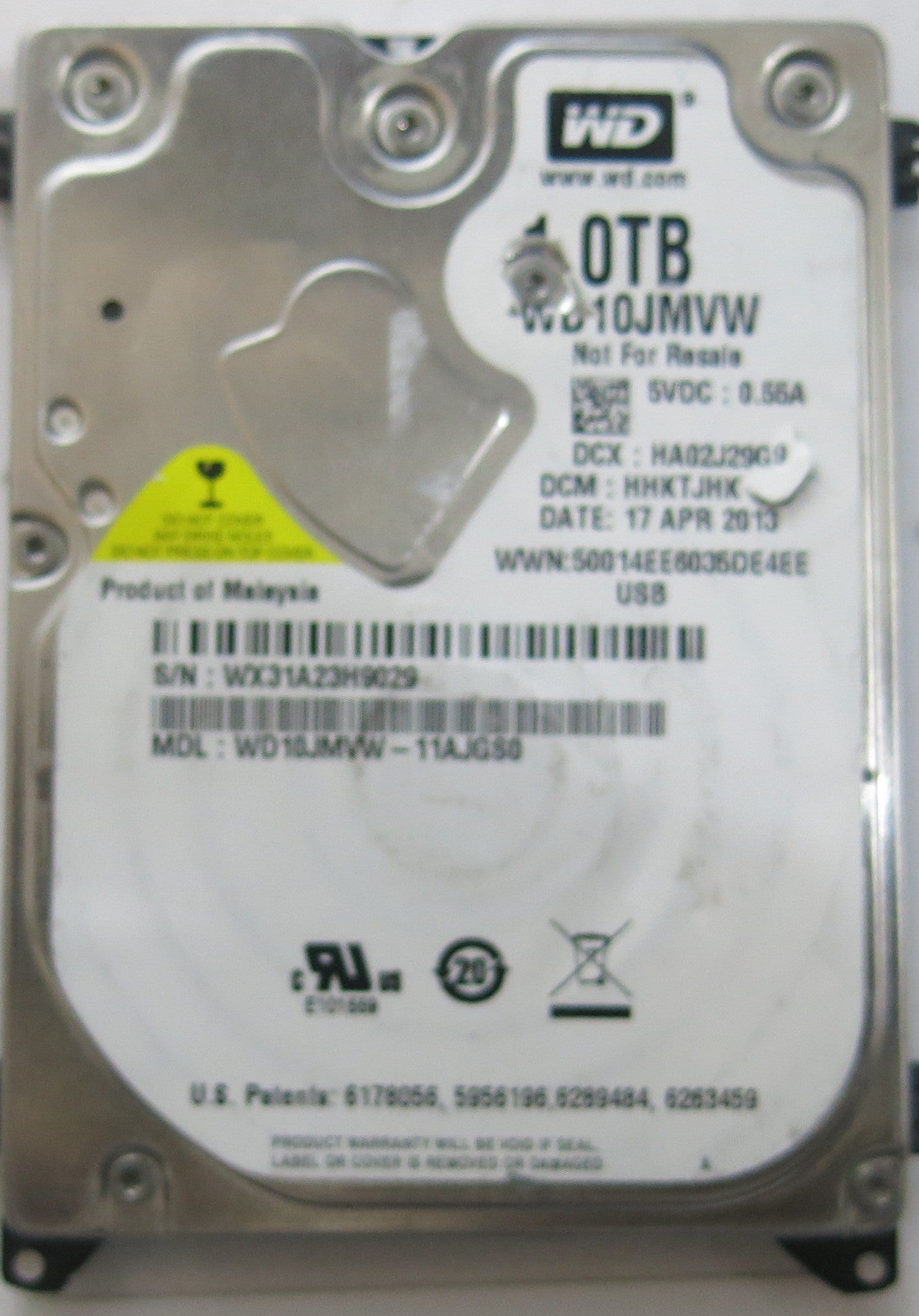 WESTERN DIGITAL  WD10JMVW-11AJGS0 2060-771961-000 REV P1 PCB
