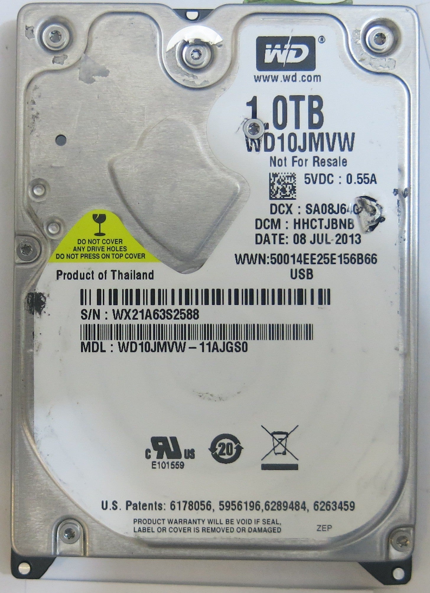 WESTERN DIGITAL WD10JMVW-11AJGS0 2060-771961-000 REV P1 PCB