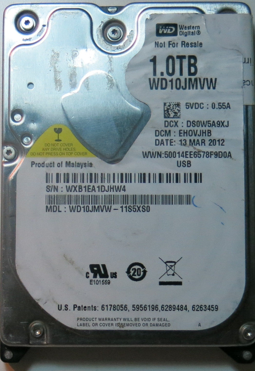WESTERN DIGITAL WD10JMVW-11S5XS0,  PCB