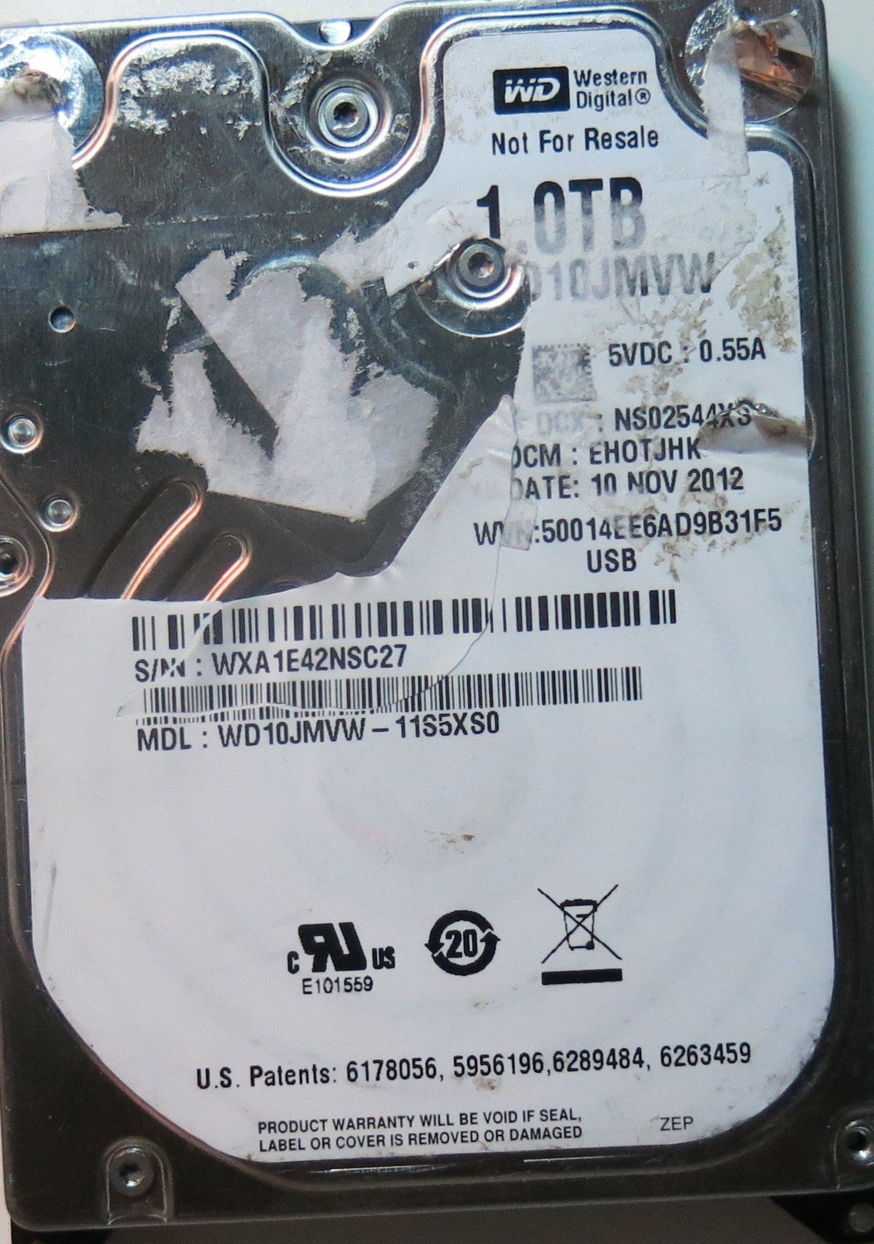WESTERN DIGITAL WD10JMVW-11S5XS0,  PCB