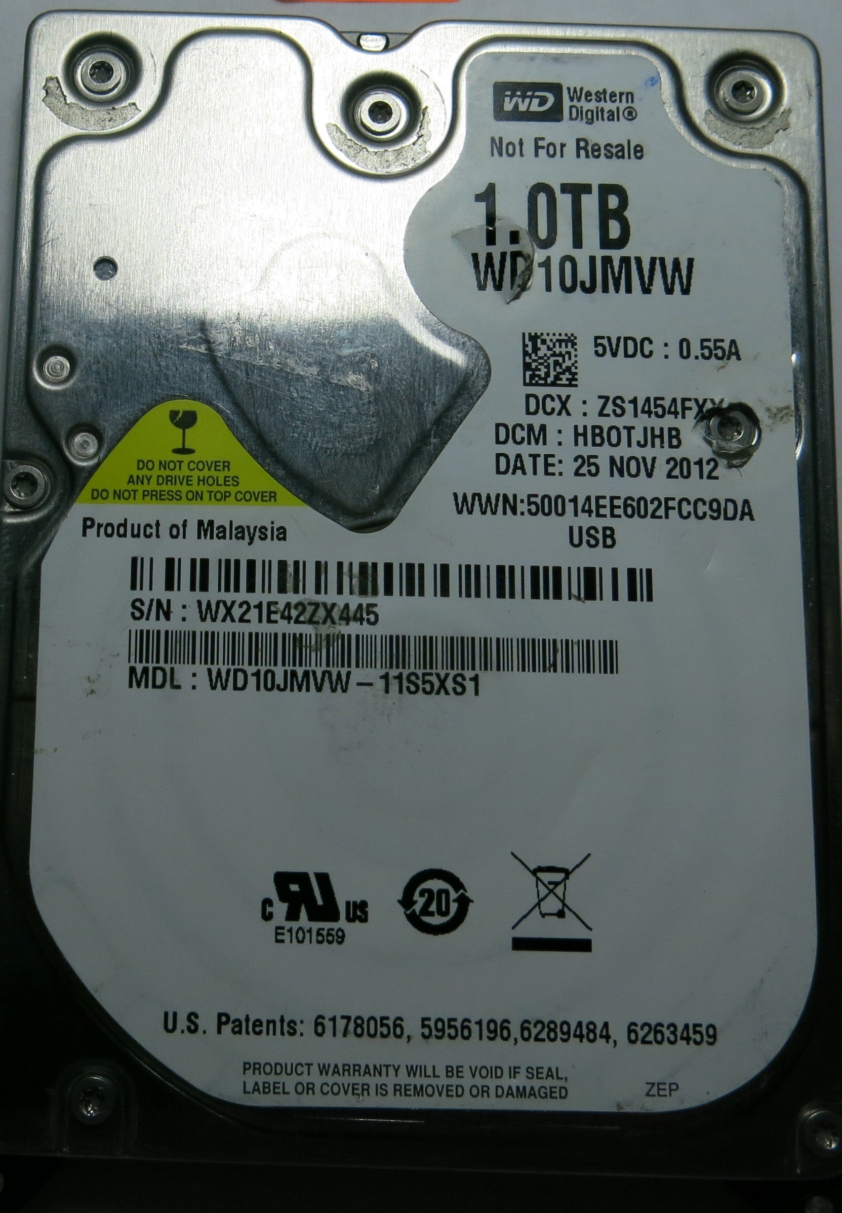 WESTERN DIGITAL WD10JMVW-11S5XS1 2060-771801-002 REV A PCB