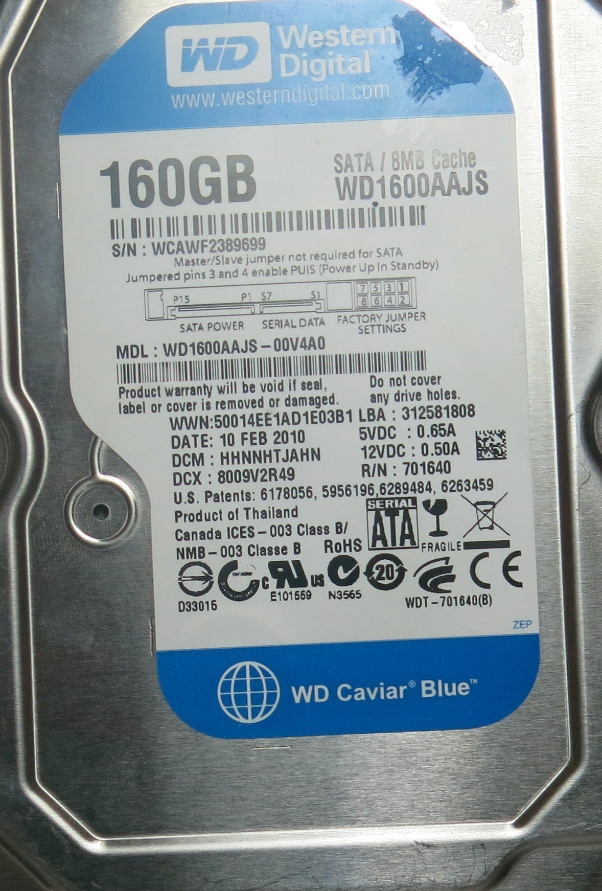 WESTERN DIGITAL WD1600AAJS'00V4A0,  PCB