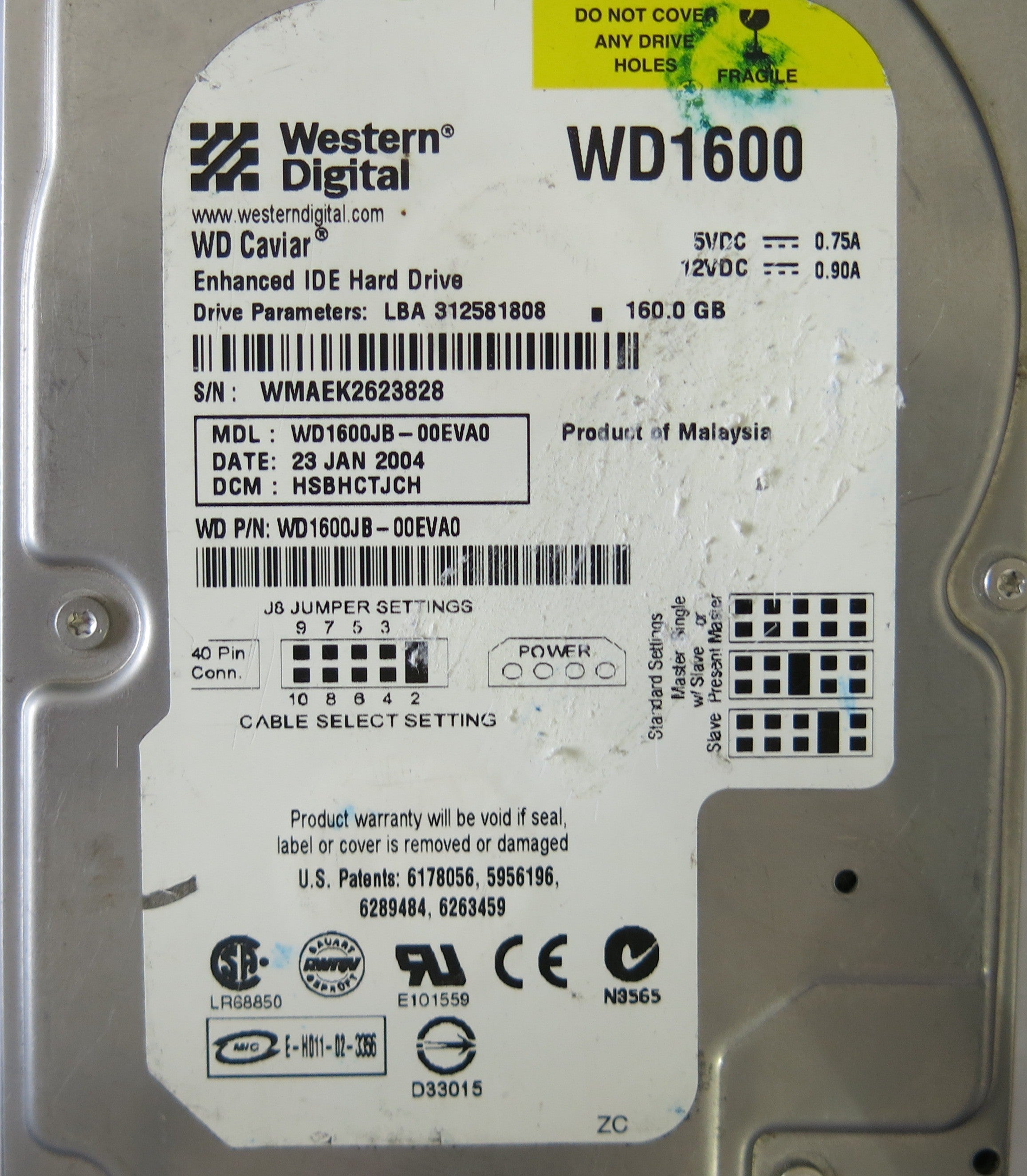 WESTERN DIGITAL WD1600AAJS-75M0A0 CDM HHNNHTJCH  2060-701590-000 REV A PCB