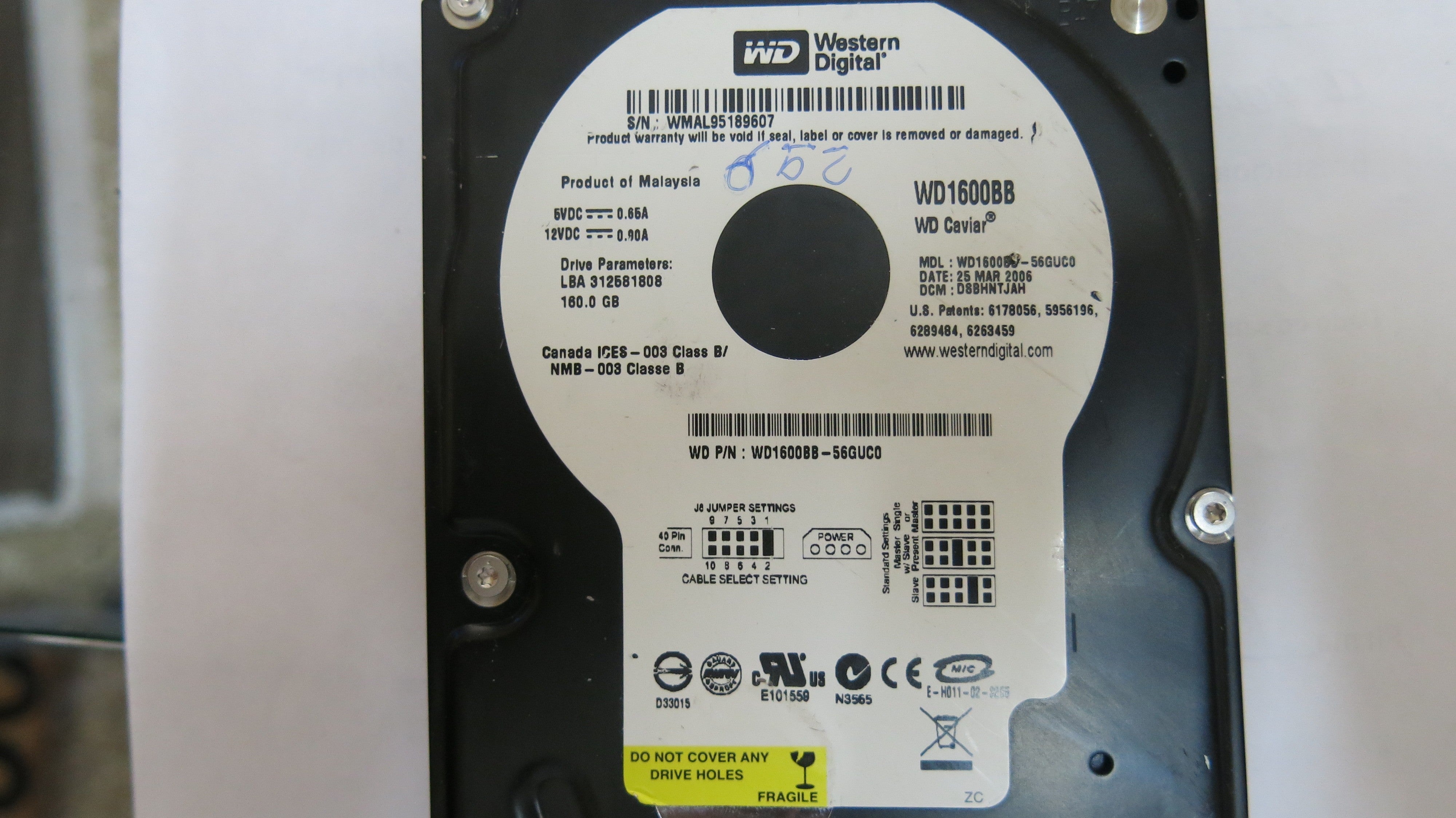 WESTERN DIGITAL WD1600BB-56GUC0 2060-701266-001 REV A PCB