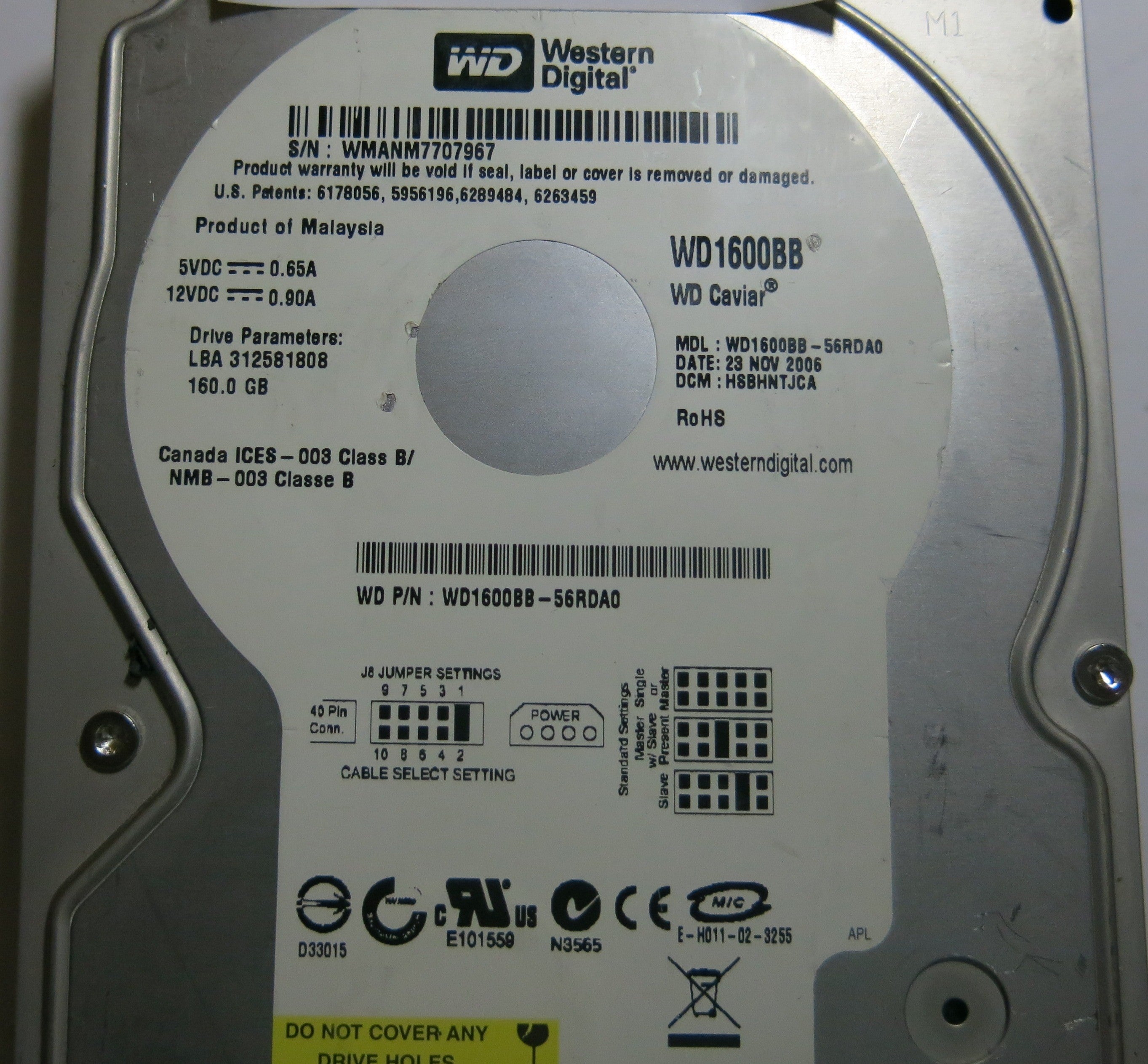 WESTERN DIGITAL WD1600BB-56RDA0 2060-701292-002 REV A PCB